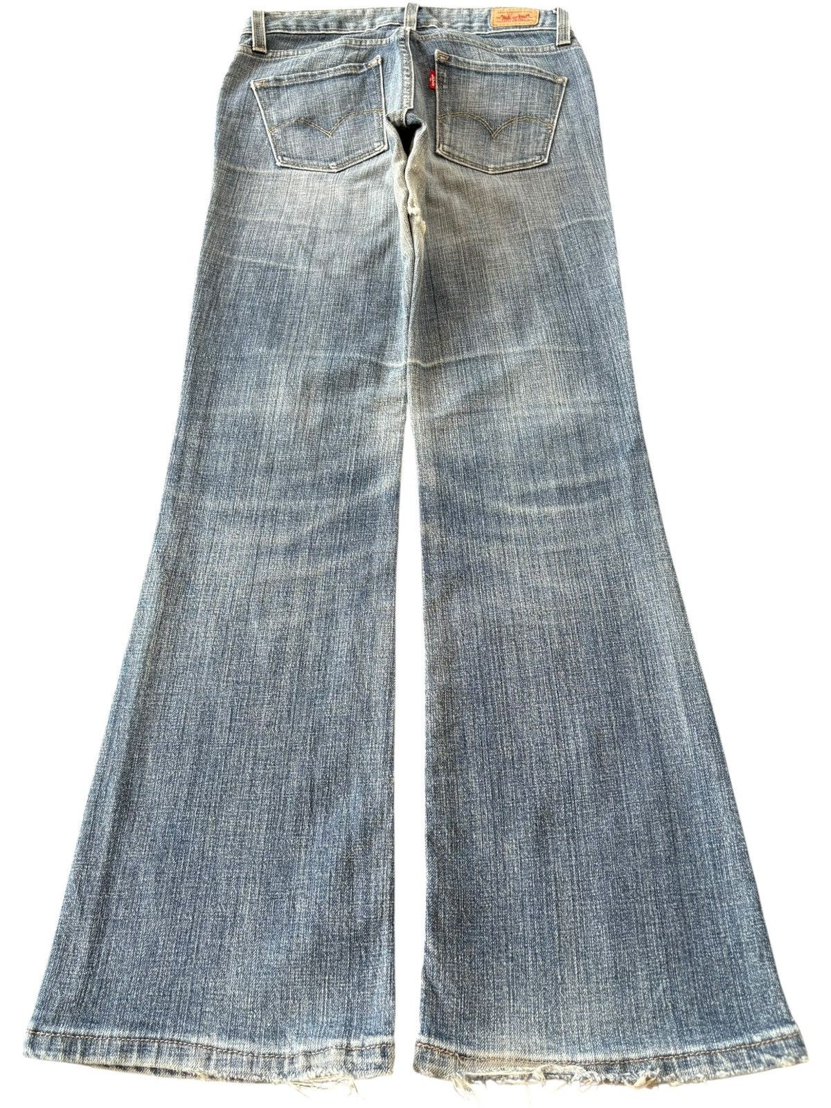 Levi's Vintage 90s Levis 553 Faded Wash Distressed Flare Jeans Size 28" / US 6 / IT 42 - 2 Thumbnail