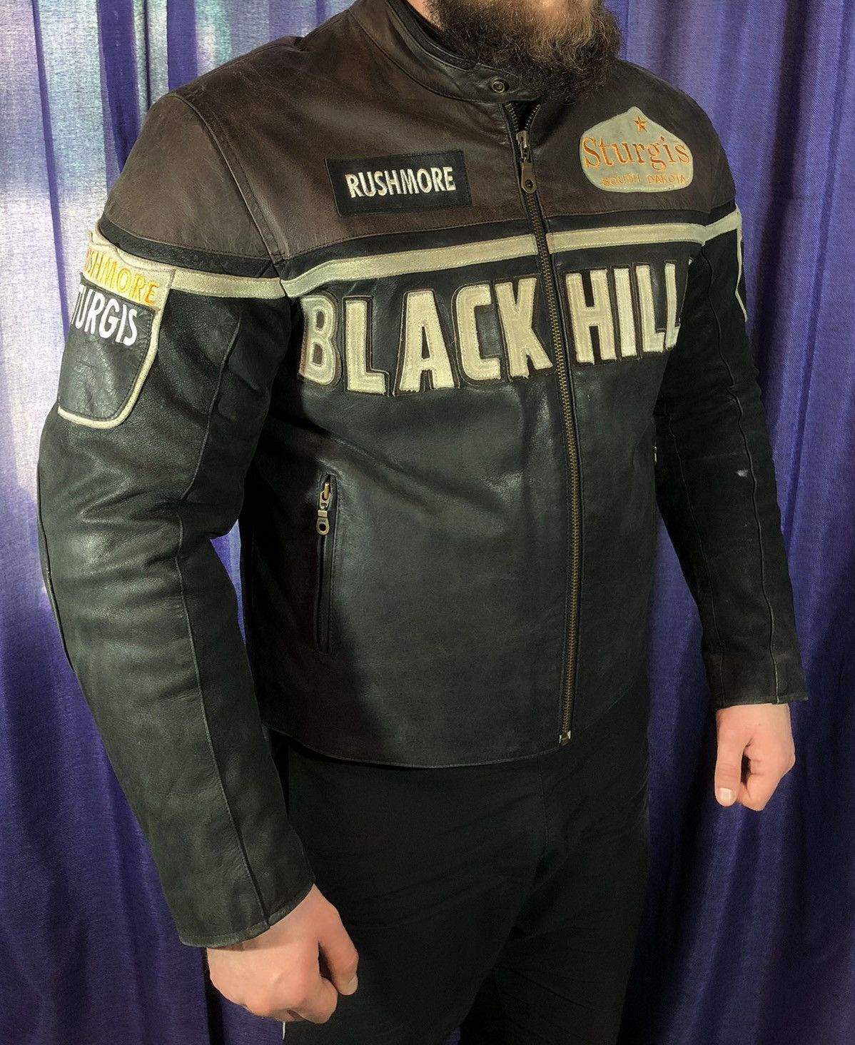 Vintage Black Hills Moto Motorcycle Leather Jacket Racing Size US L / EU 52-54 / 3 - 3 Thumbnail