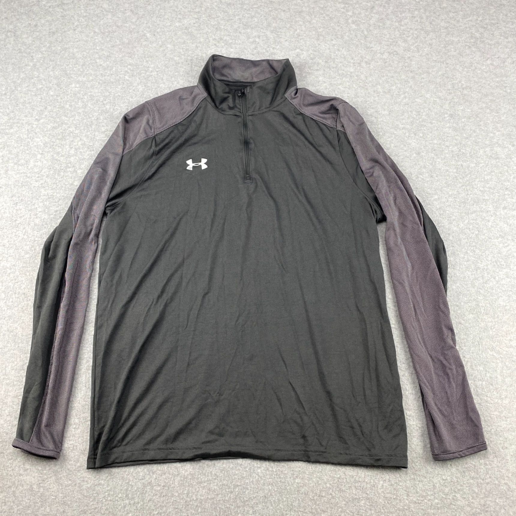 Under Armour Under Armour Heatgear 1/4 Zip Mens L Gray Pullover Long Sleeve Gym & Training Performance Casual Shirt Size US L / EU 52-54 / 3 - 2 Thumbnail
