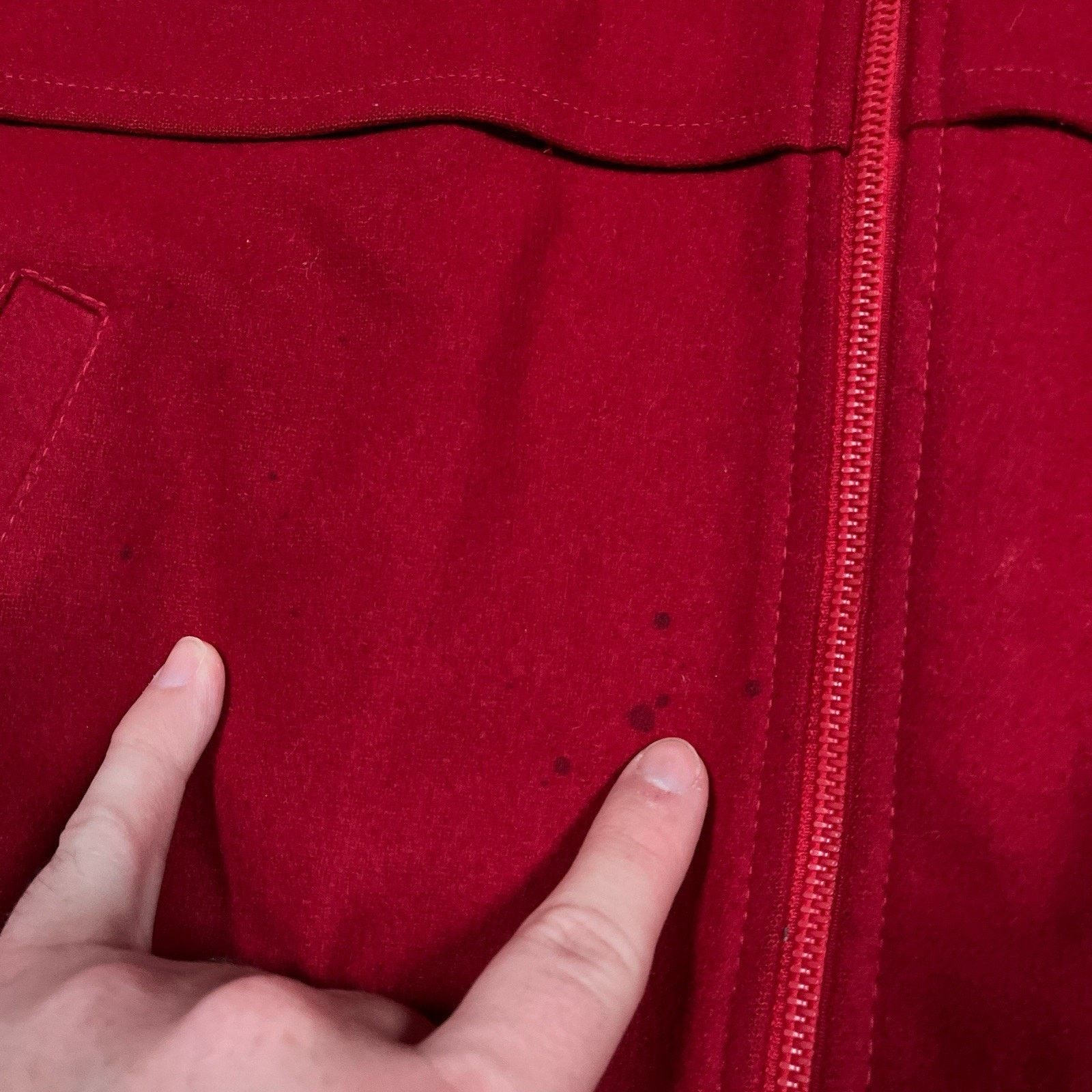 Pendleton VTG Pendleton Wool Sz XL Red Bomber Jacket USA Made Talon Size US XL / EU 56 / 4 - 10 Thumbnail