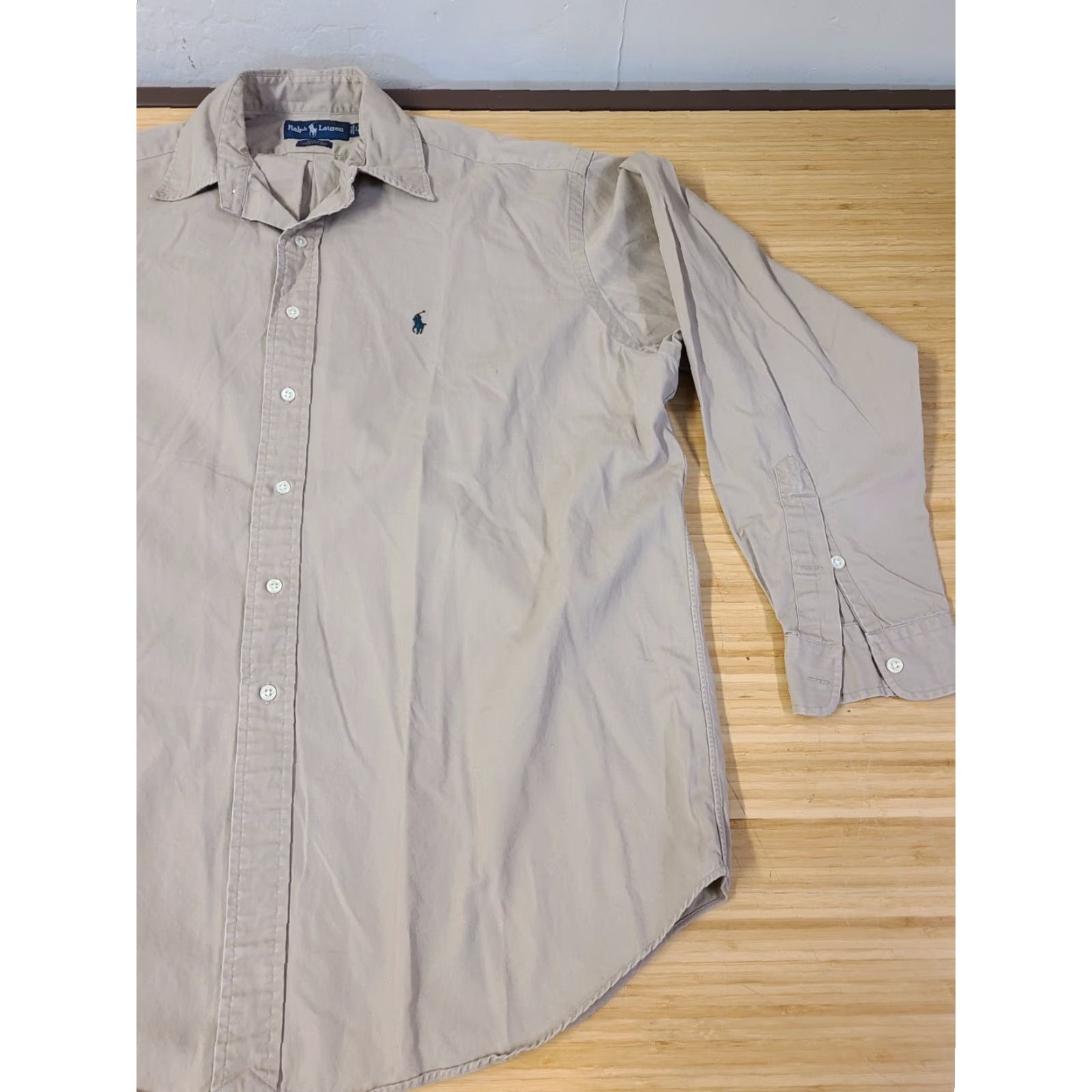 Polo Ralph Lauren Polo Ralph Lauren Shirt Men's Beige Large Long Sleeve Button Blake Cotton Size US L / EU 52-54 / 3 - 2 Thumbnail