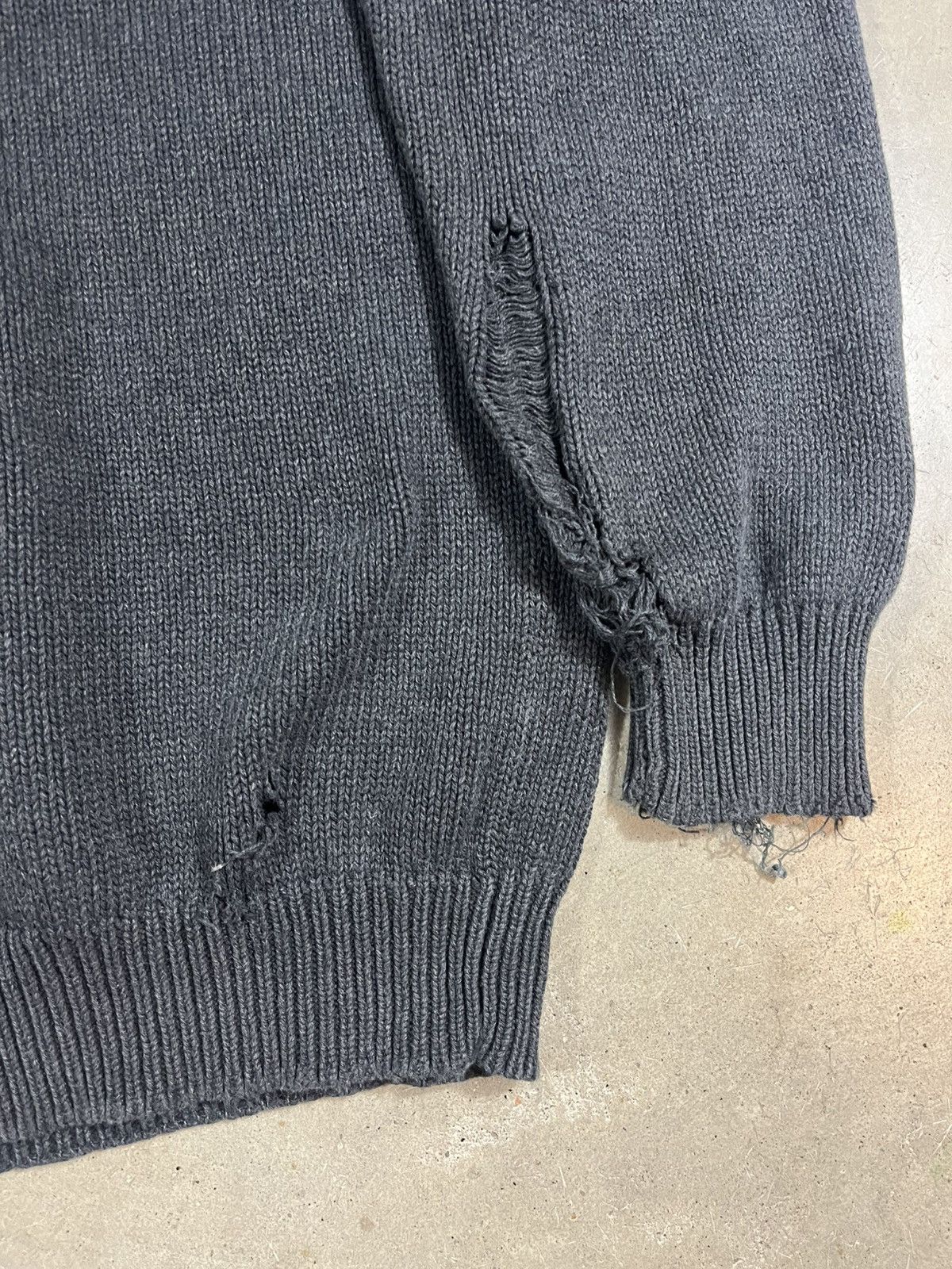 Vintage Vintage Distressed Grey Cotton Cardigan Sweater Size US XL / EU 56 / 4 - 3 Thumbnail