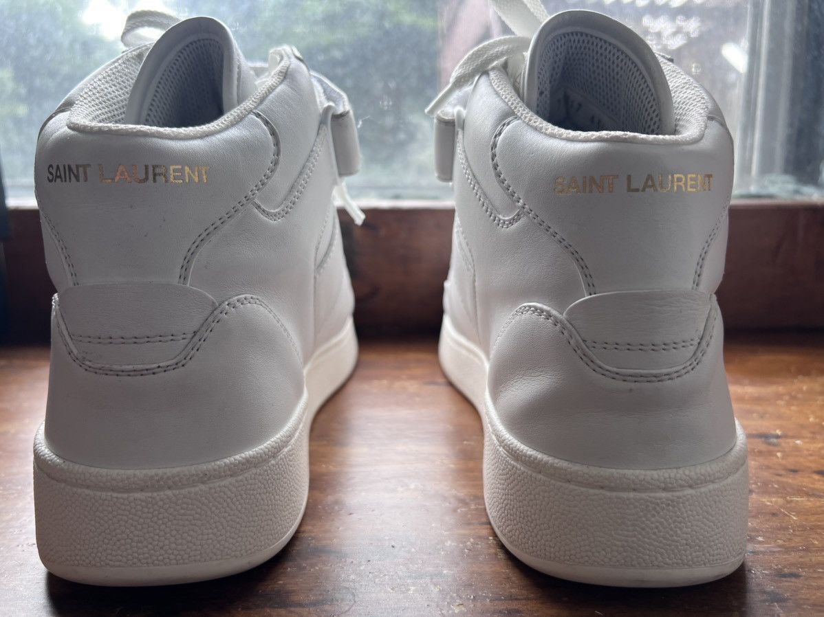 Saint Laurent Paris $1.3K Lax dirty white mid-top sneakers, EU43.5/US10.5 Size US 10.5 / EU 43-44 - 6 Thumbnail