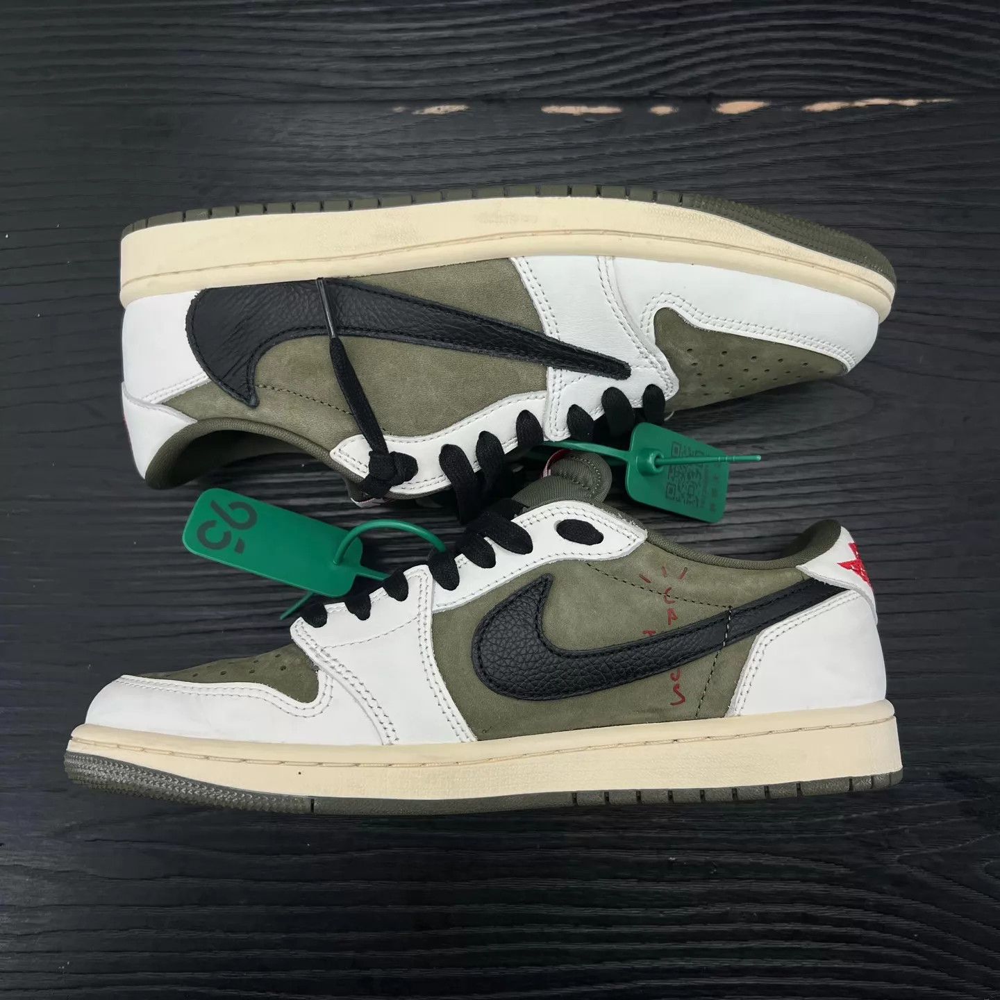 Nike Air Jordan 1 Low TS Olive Khaki Like New Size US 8.5 / EU 41-42 - 2 Thumbnail