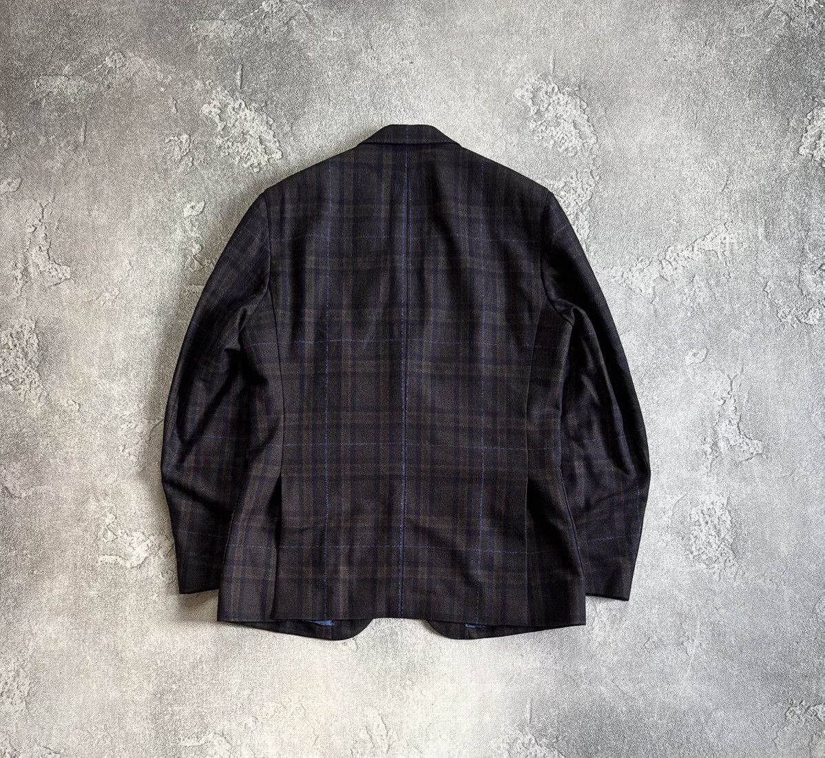 Boggi Boggi 52size wool Chekered blazer button up jacket luxury Size 42R - 16 Thumbnail