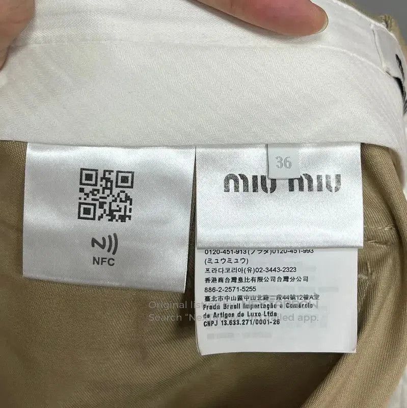 Miu Miu Miu Miu Khaki Cotton Blend Skirt . Size 23" - 4 Thumbnail
