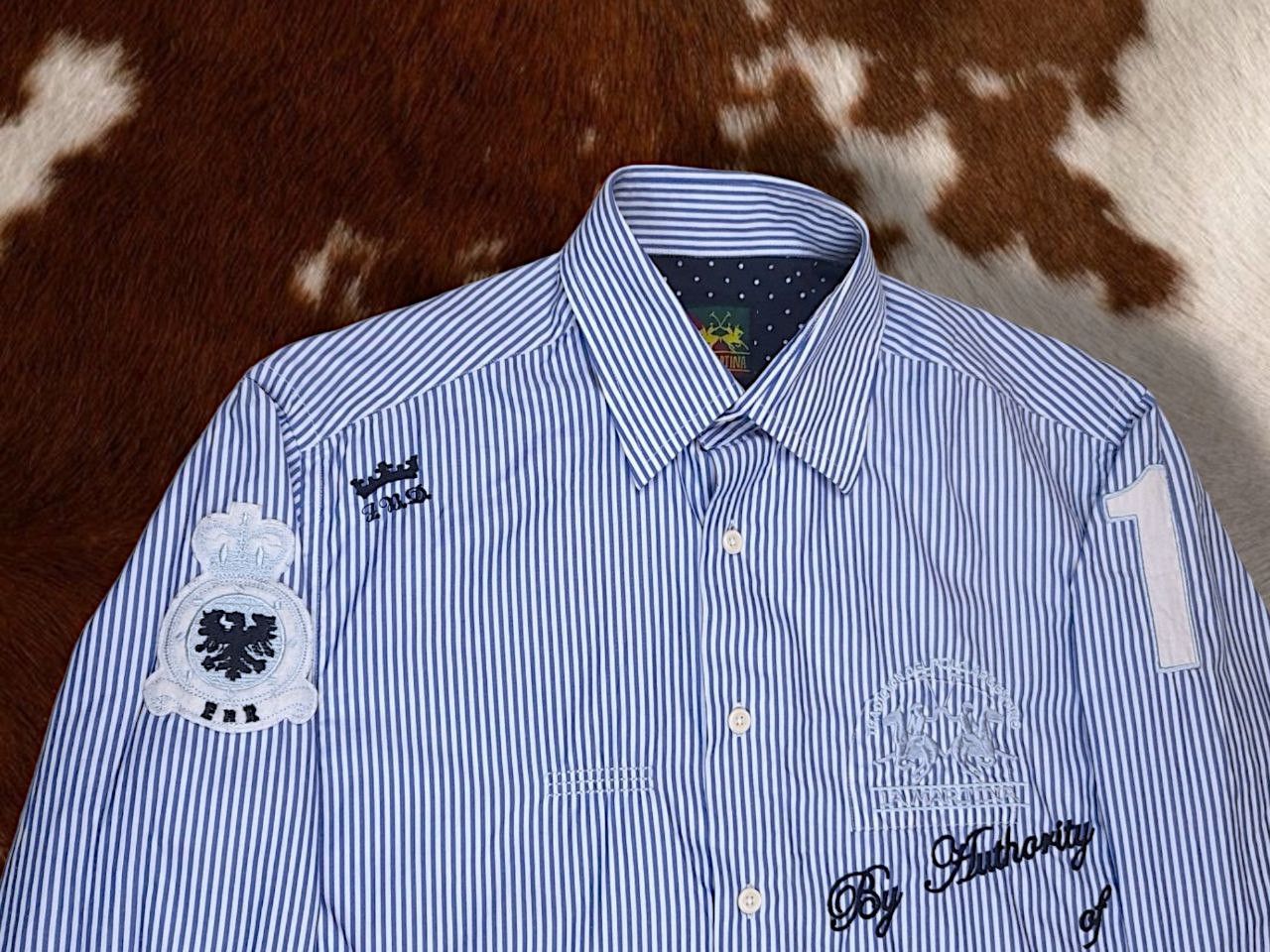 Polo Ralph Lauren Shirt Button Up La Martin Polo White Blue Horse Big Logo Size US M / EU 48-50 / 2 - 7 Thumbnail