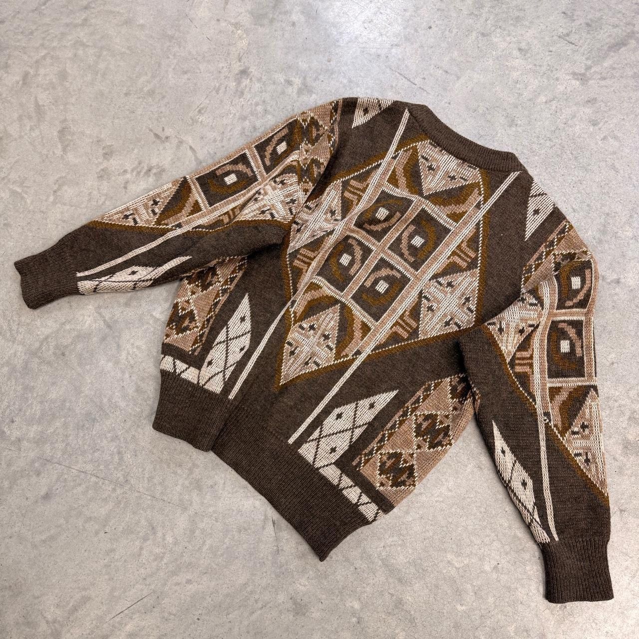 Other Vintage 1990s brown and cream sweater Size US M / EU 48-50 / 2 - 4 Thumbnail