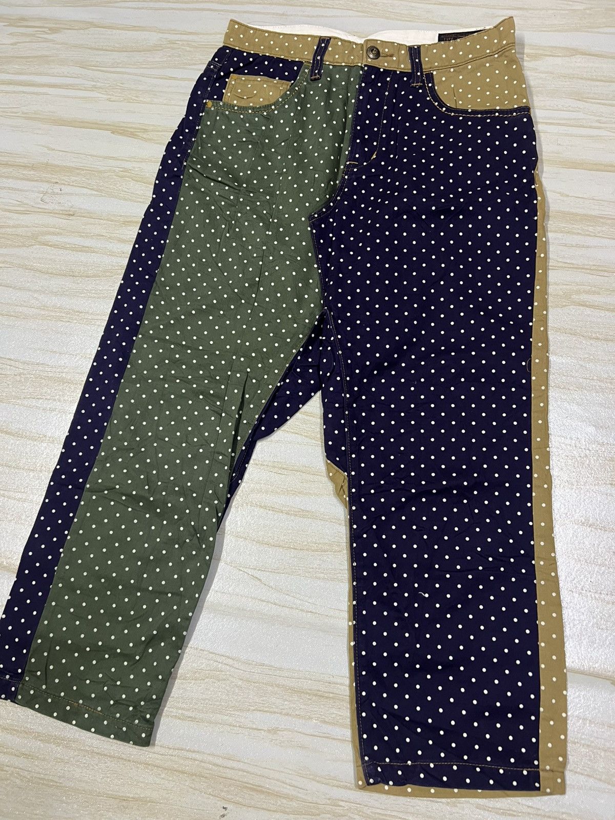 Japanese Brand Japanese Brand Cube Sugar Polkadot Cropped Trousers Pant Size US 30 / EU 46 - 4 Thumbnail
