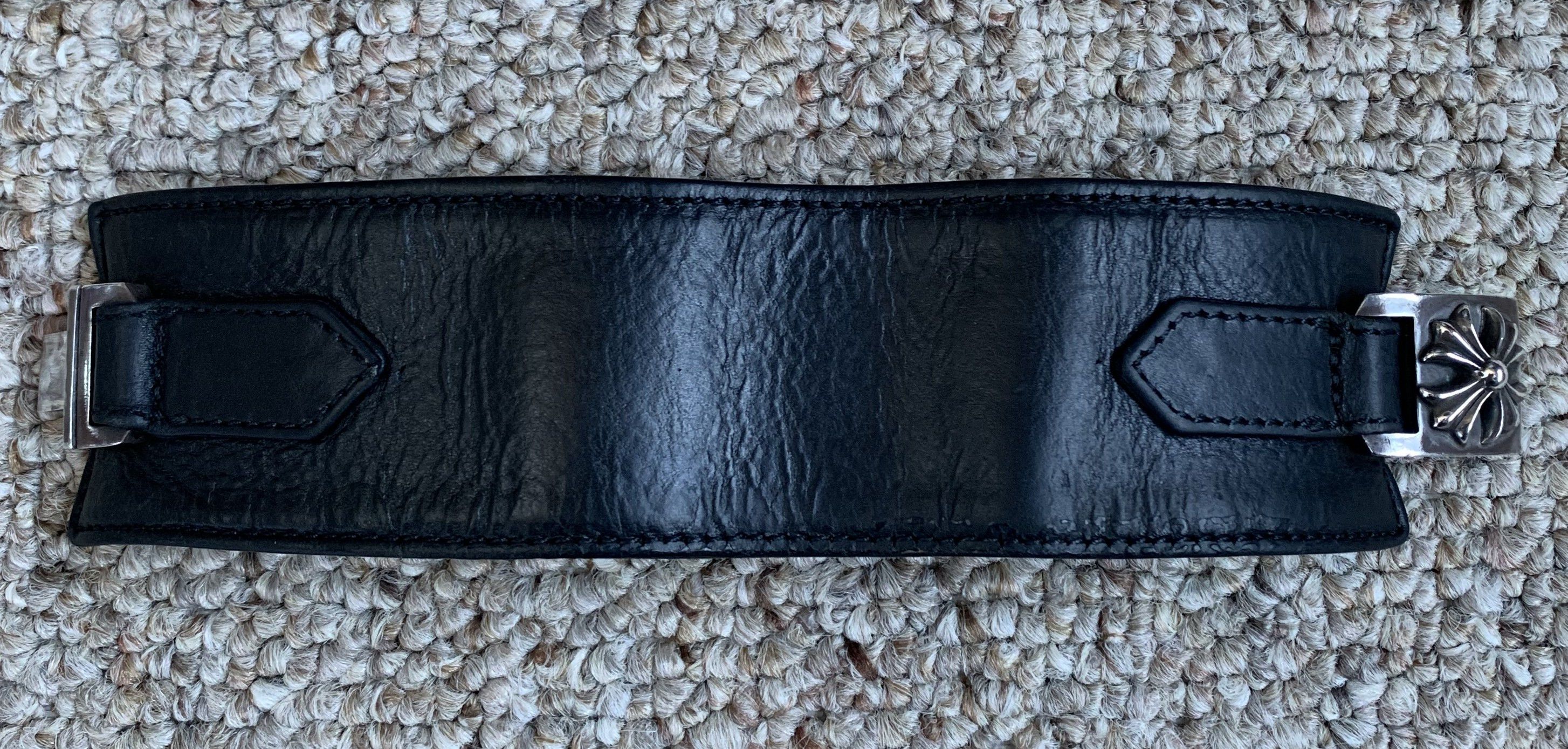 Chrome Hearts Chrome Hearts Wide Leather Silver Cross Bracelet Size ONE SIZE - 9 Thumbnail