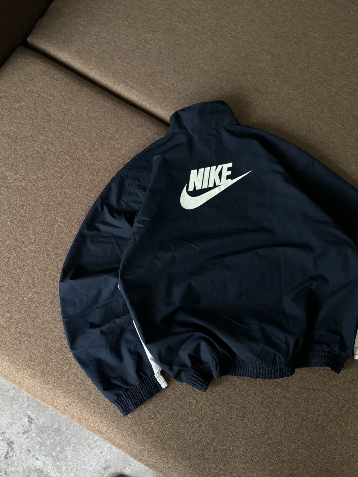 Nike × Vintage Vintage Nike Y2K oversized big logo nylon jacket hoodie Size US M / EU 48-50 / 2 - 6 Thumbnail