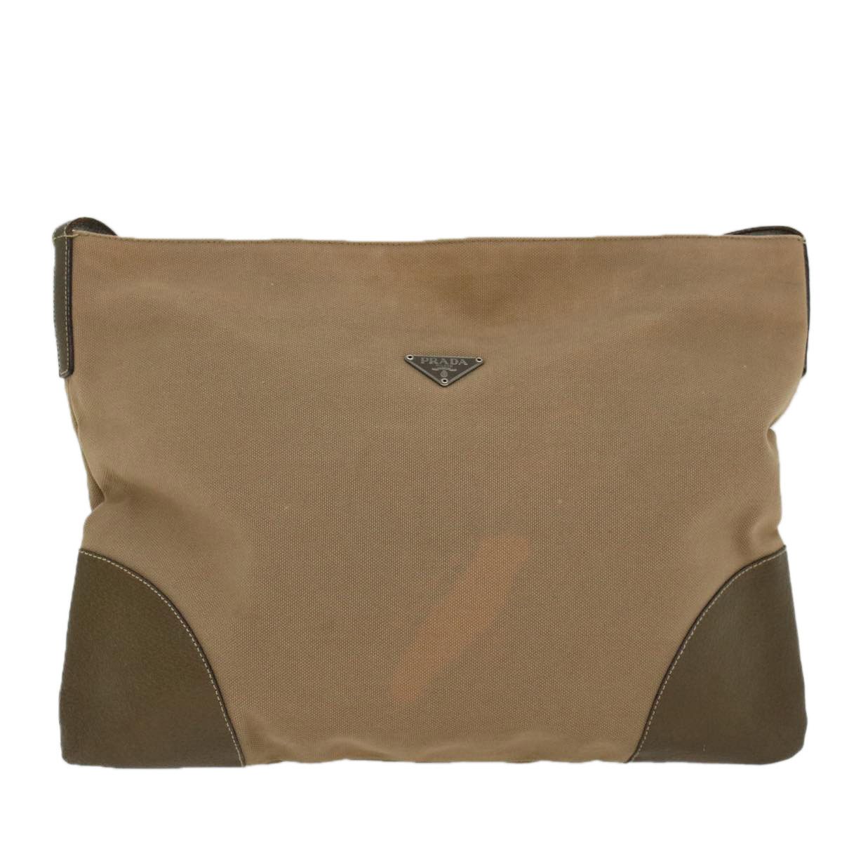 Prada Beige Canvas Shoulder Bag (Pre-Owned) Size ONE SIZE - 1 Thumbnail