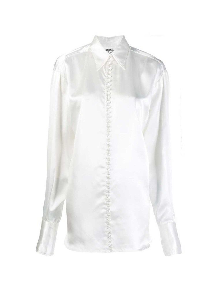 MM6 [MM6 Maison Margiela] white silk blouse. Size S / US 4 / IT 40 - 5 Thumbnail