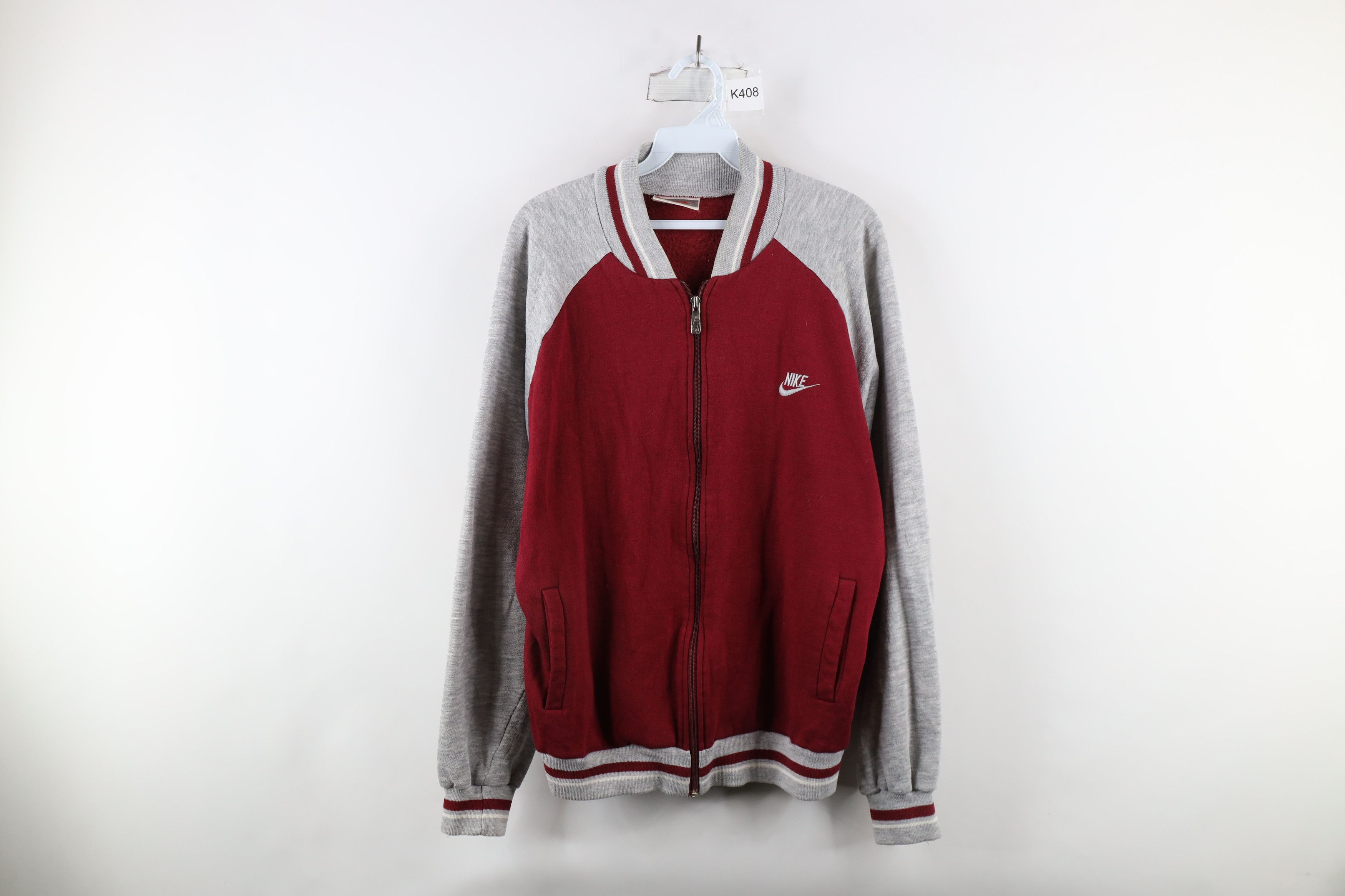 Nike × Vintage Vintage 80s Nike Scott Mini Swoosh Warm Up Track Jacket Size US L / EU 52-54 / 3 - 1 Thumbnail