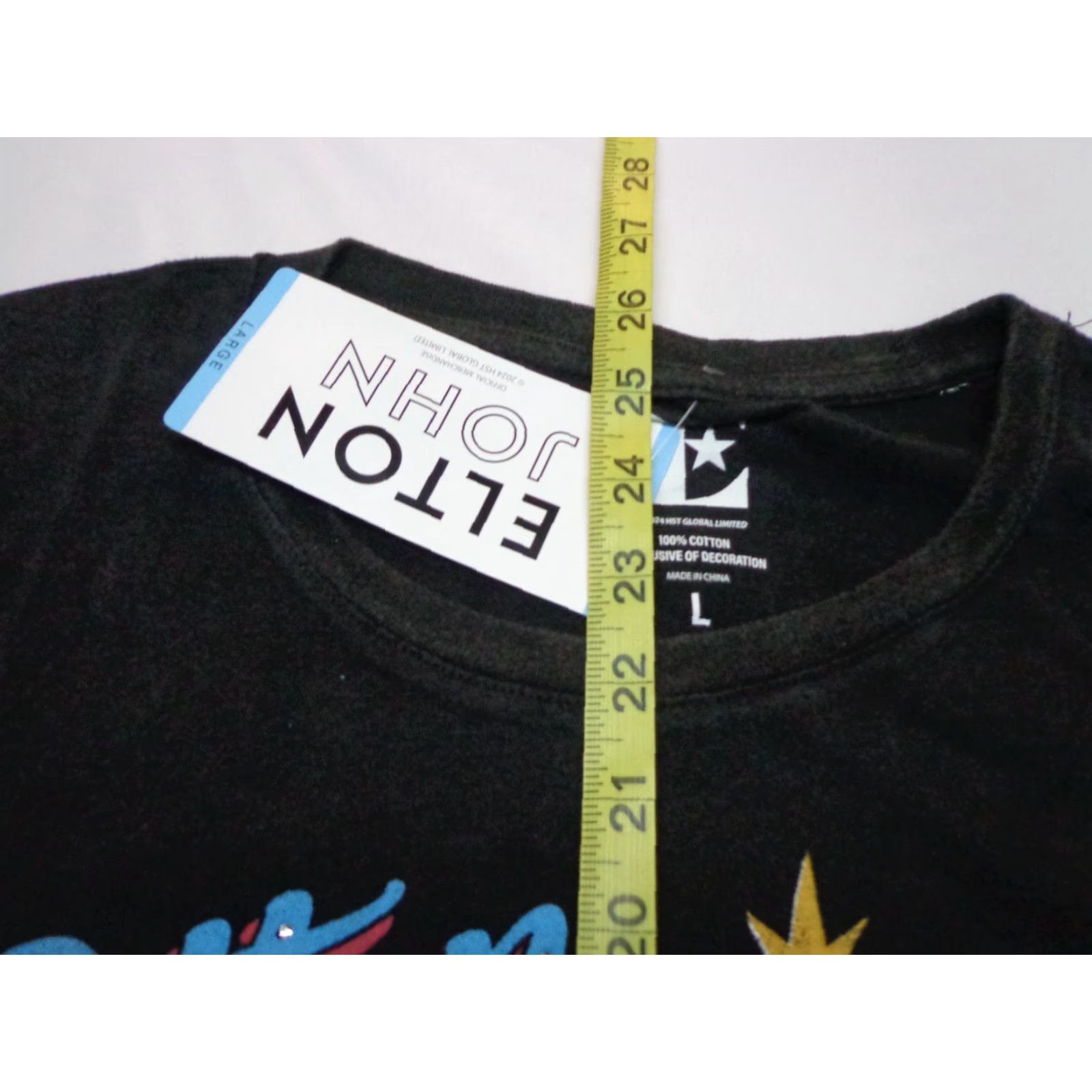 Vintage Elton John Rocket Man T-Shirt Black Women Large Regular Fit Rhinestones Crew Neck Casual Short Sleeve Tee Size L / US 10 / IT 46 - 5 Thumbnail
