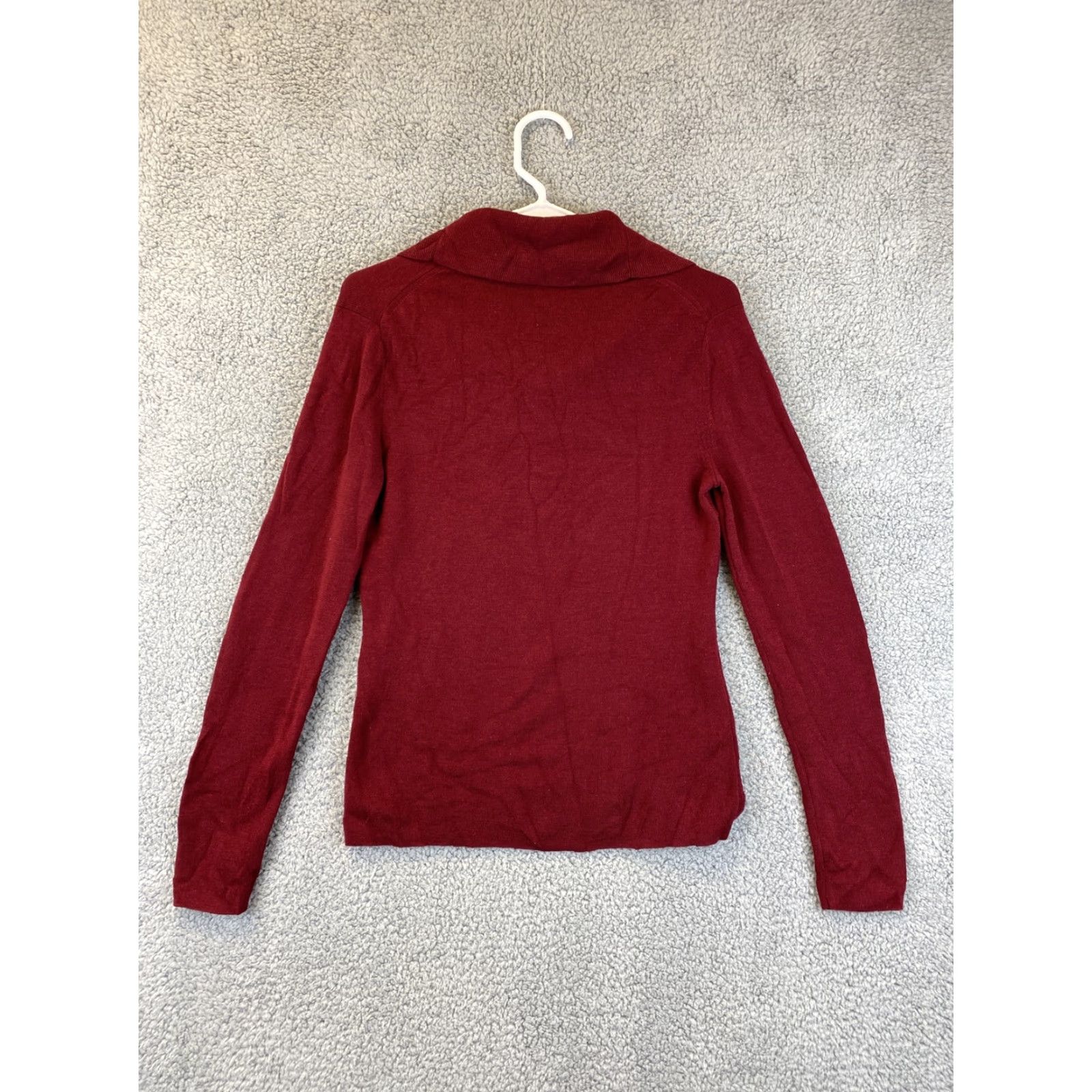 Ann Taylor Ann Taylor Loft Lounge Shirt Women’s M Maroon Cowl Neck Raglan Sleeve Pullover All Seasons Knit Top Size M / US 6-8 / IT 42-44 - 6 Thumbnail
