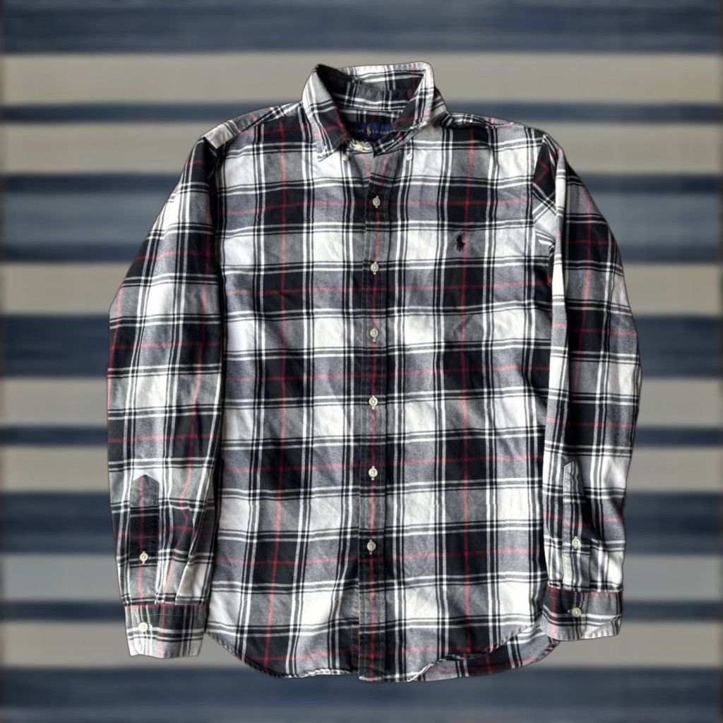 Polo Ralph Lauren Ralph Lauren Shirt Mens Medium Red Blue Slim Fit Performance Flannel Button Down Shirt - Polo Ralph Lauren Slim Fit Plaid Button-Up Casual Mens Size US M / EU 48-50 / 2 - 1 Thumbnail