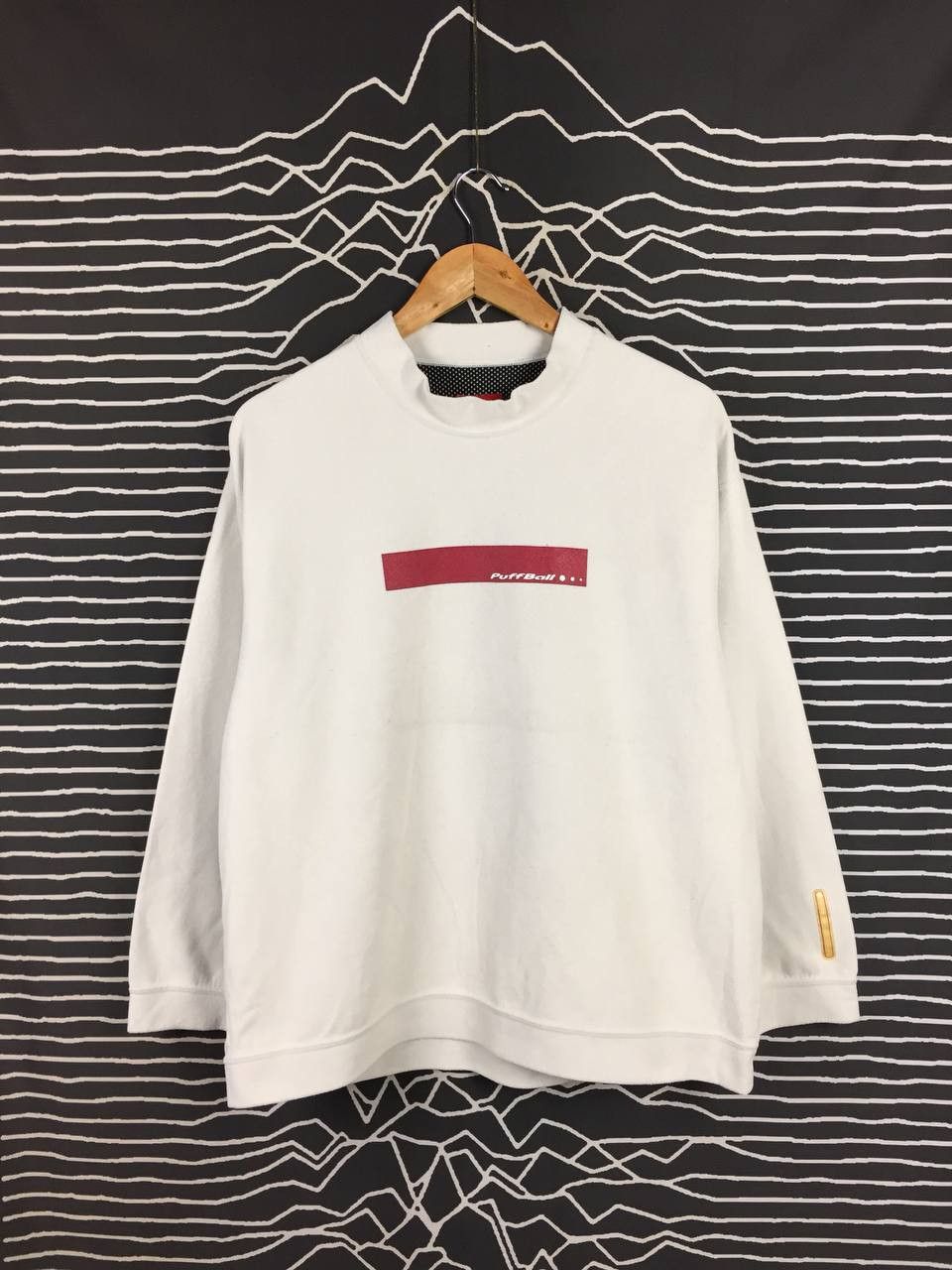 Vintage Vtg PuffBall PB Red Bar Logo Mock Neck Sweatshirt Size US M / EU 48-50 / 2 - 2 Thumbnail