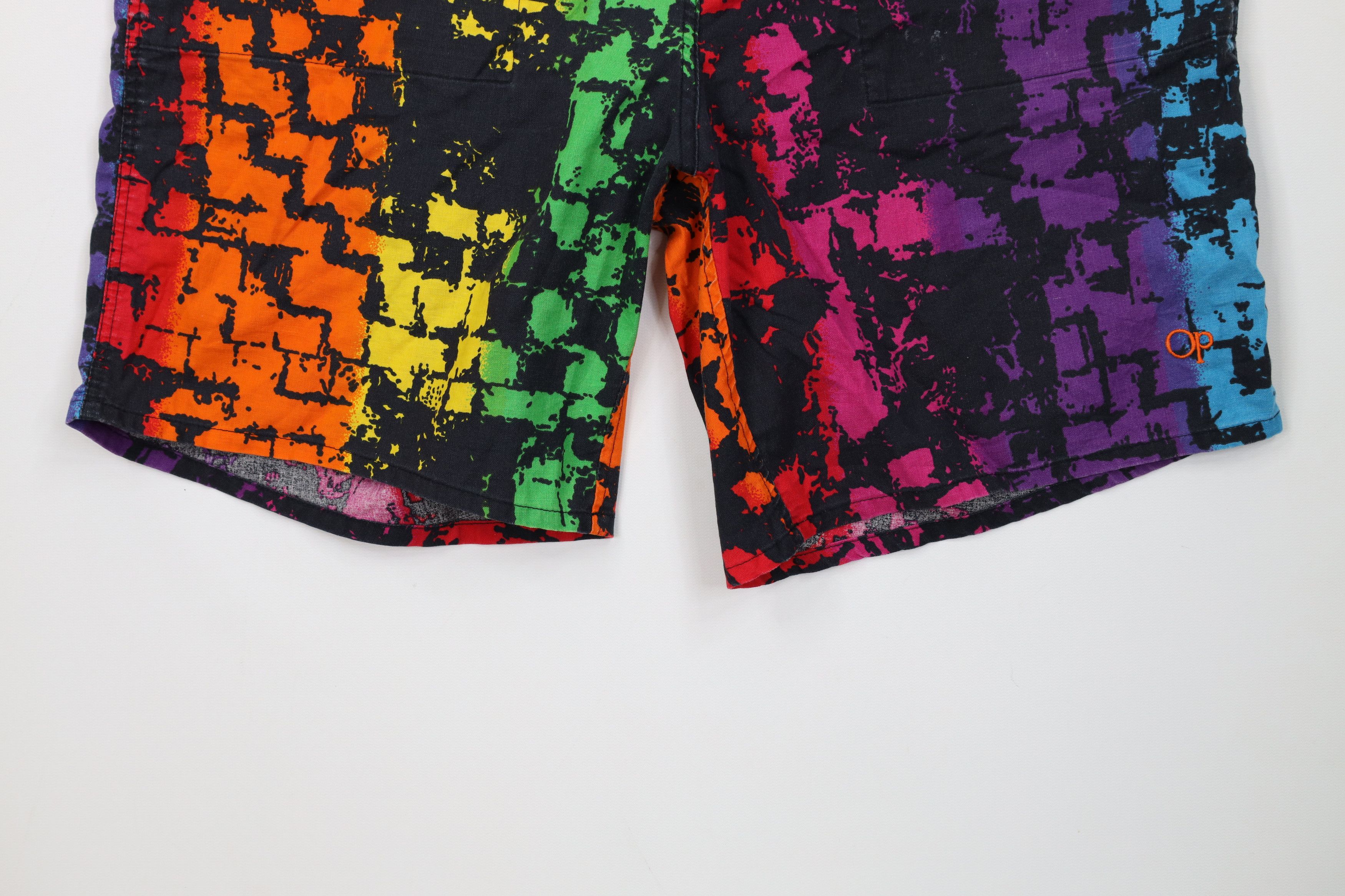 Ocean Pacific Vintage 90s Ocean Pacific OP Rainbow Lined Surf Shorts USA Size US 34 / EU 50 - 4 Thumbnail