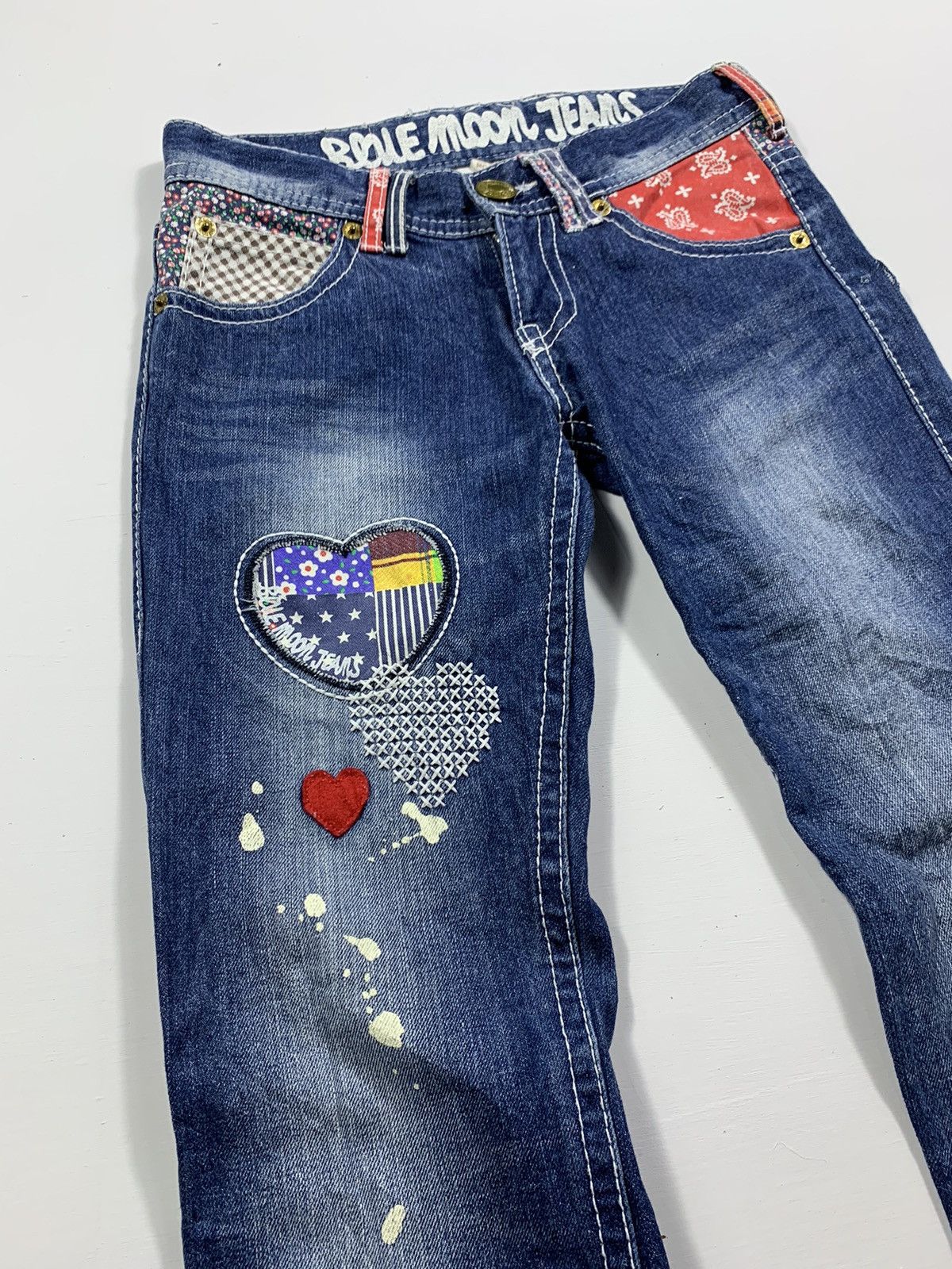 If Six Was Nine Blue Moon Blue Denim Patch Kurt Cobain Style Size US 28 / EU 44 - 3 Thumbnail
