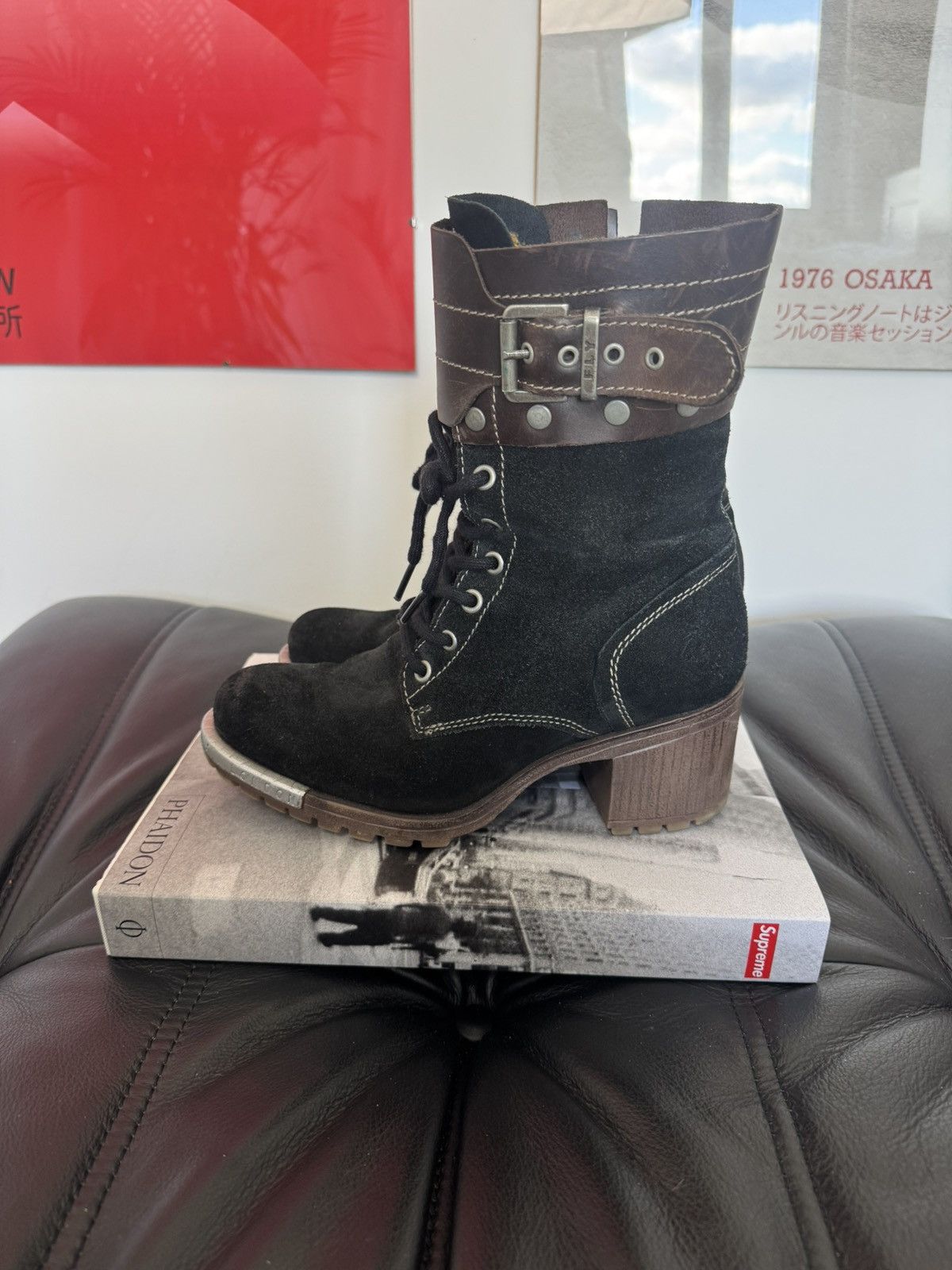Fly London Fly London Black Brown Suede Boots Vintage Y2k Cowboy Rare Size US 8 / IT 38 - 4 Thumbnail