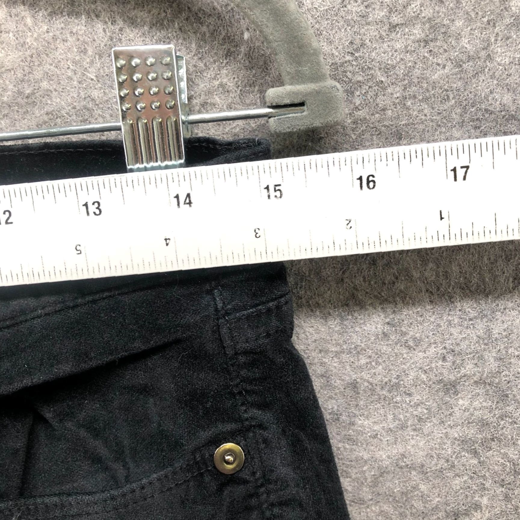 Banana Republic Banana Republic Pants Womens 27 Black Velvet Skinny Mid Rise Stretch Size 27" / US 4 / IT 40 - 7 Thumbnail