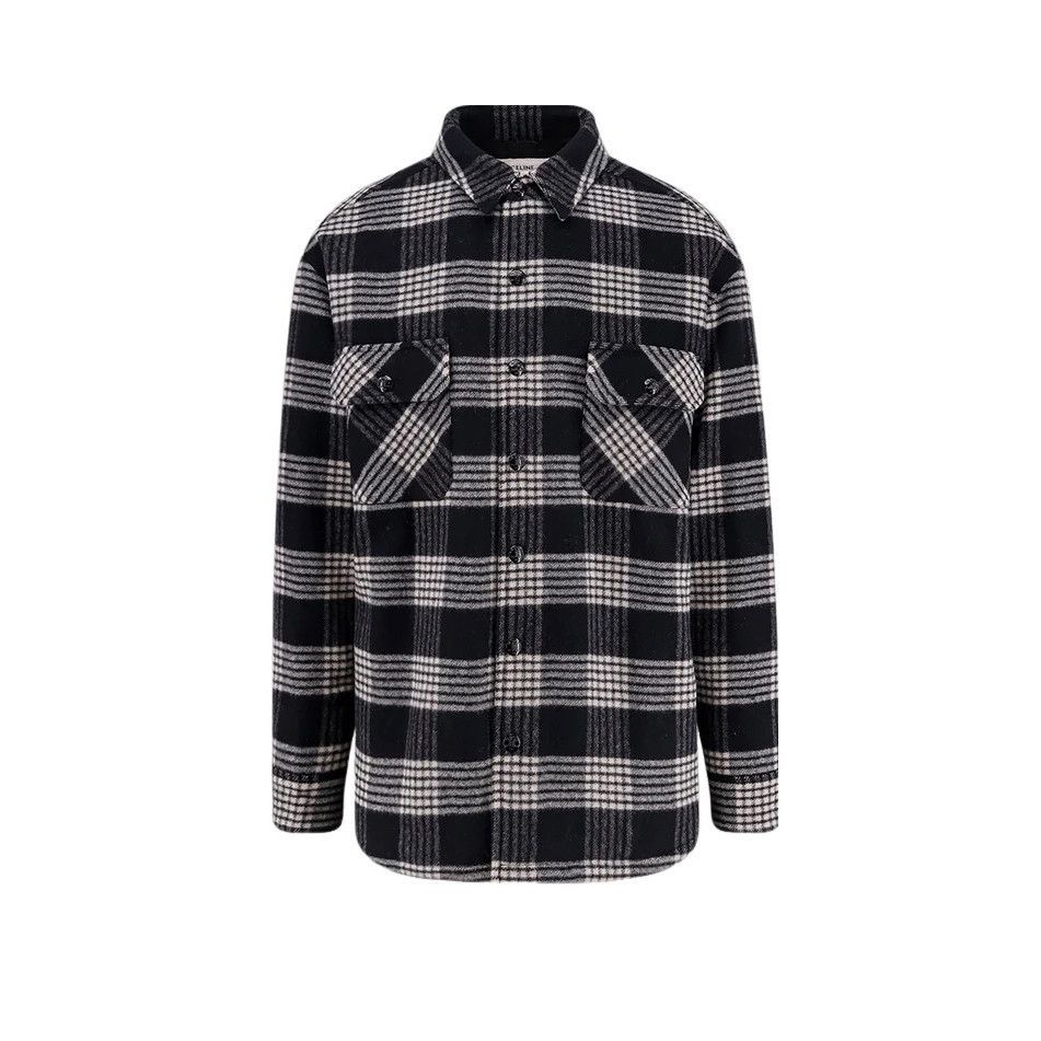 Celine CELINE $2450 NOIR/CRAIE Wool Overshirt Jacket New & Authenti Size US M / EU 48-50 / 2 - 1 Thumbnail