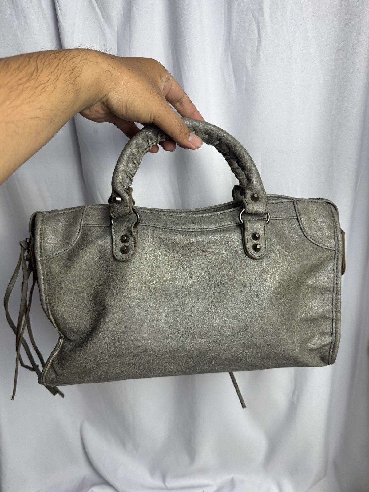 Vintage Leather Bags City Grey Size ONE SIZE - 3 Thumbnail