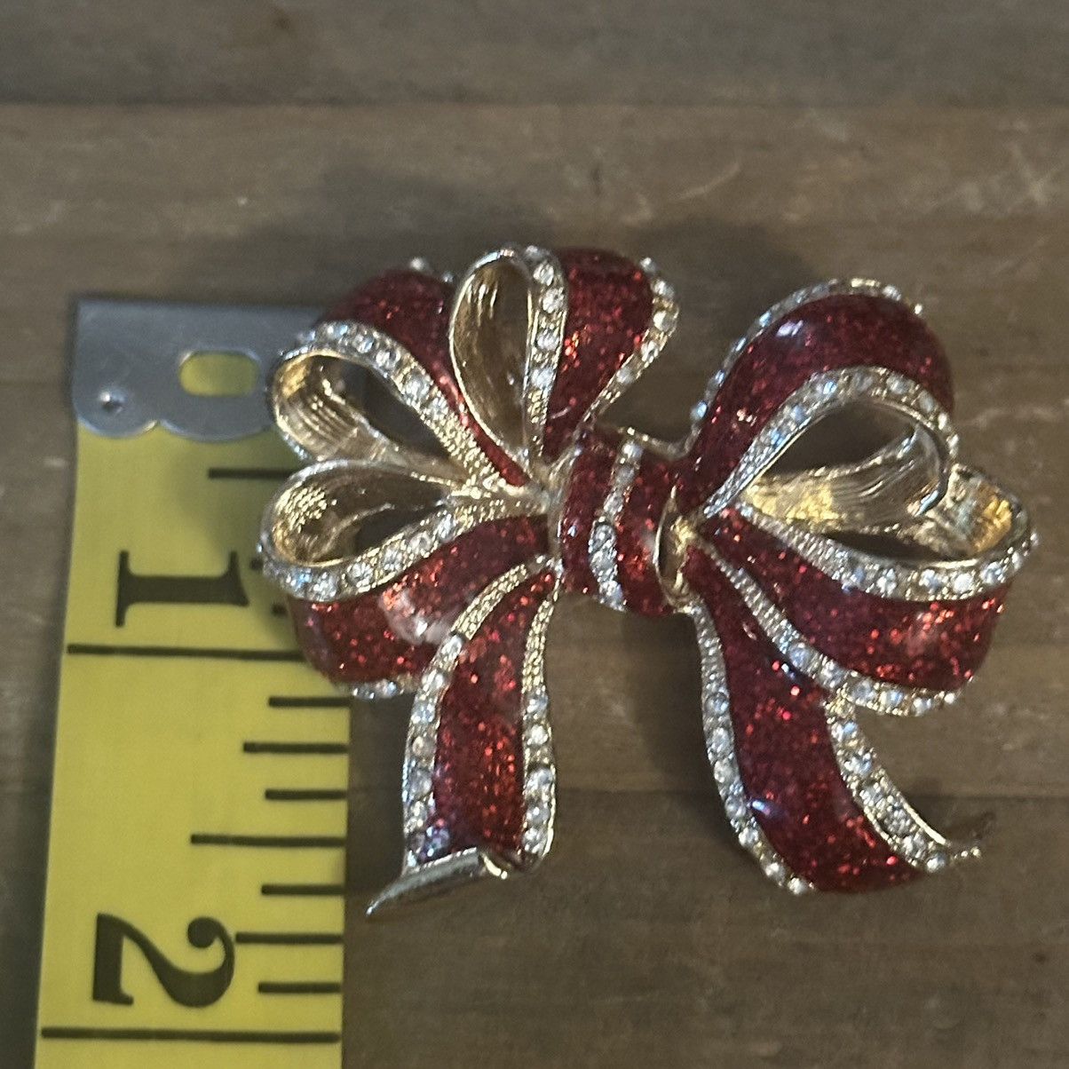 Vintage Vintage Christmas glittery ribbon bow brooch Size ONE SIZE - 3 Thumbnail