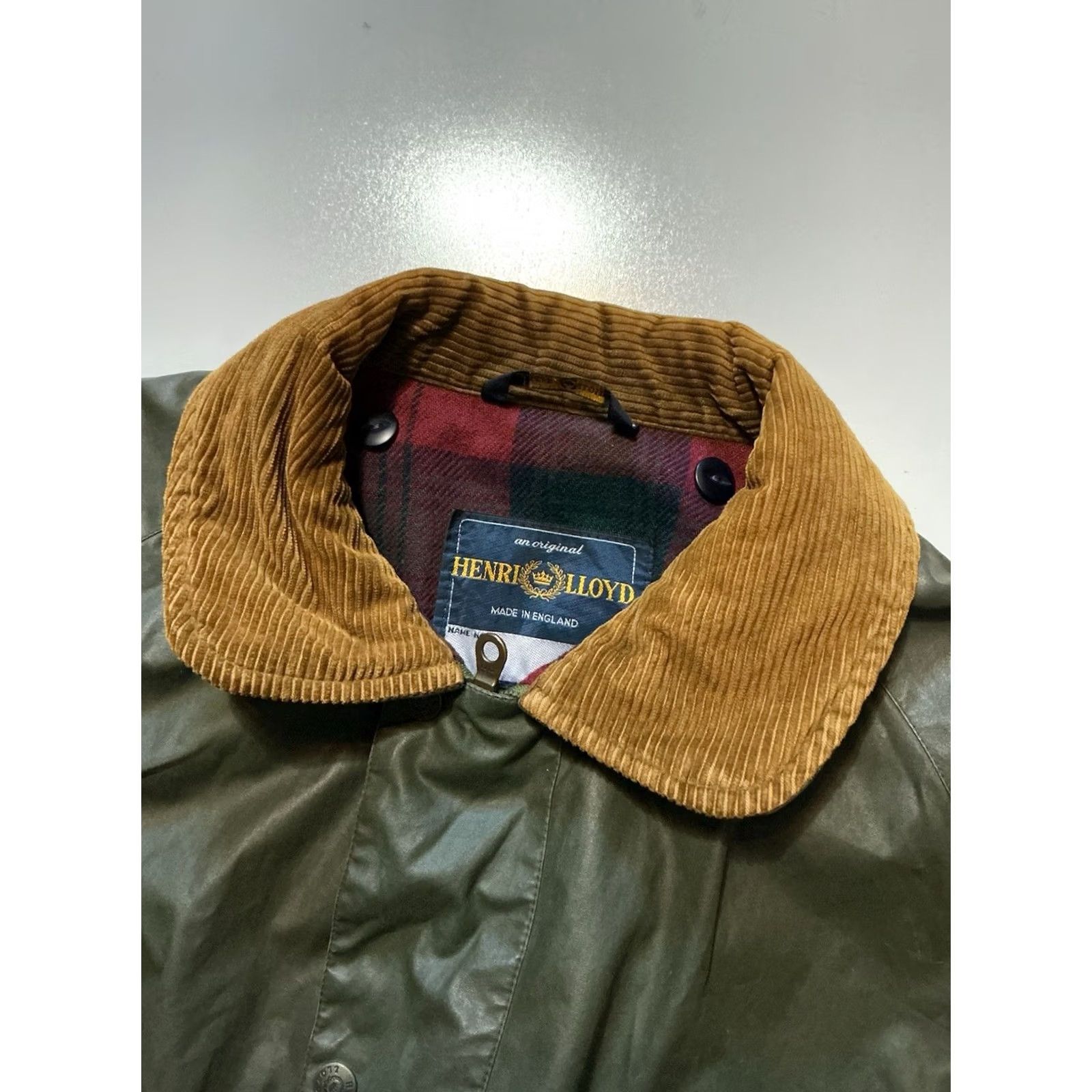 Henri Lloyd VINTAGE Henri Lloyd Jacket Corduroy Plaid Waxed Coated Lined Parka XL Brown Mens Size US XL / EU 56 / 4 - 7 Thumbnail