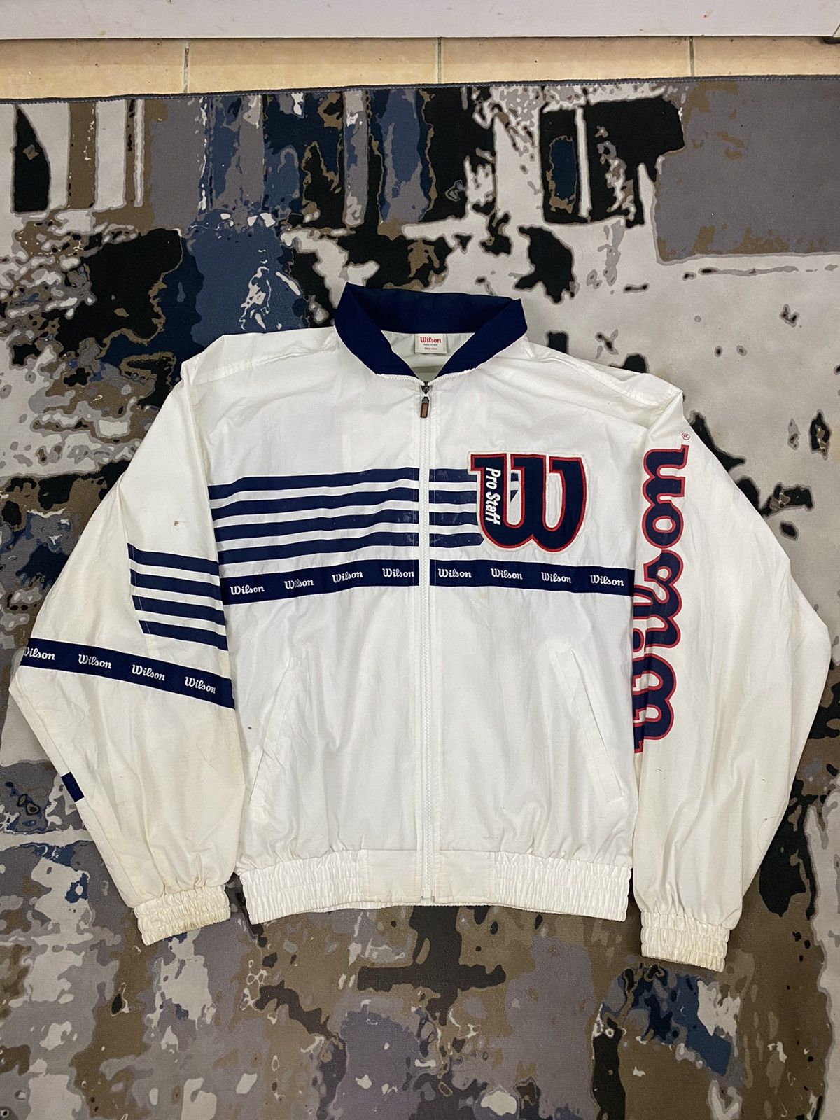 image of Vintage Wilson Light Jacket Pro Staff in White, Men's (Size Large)