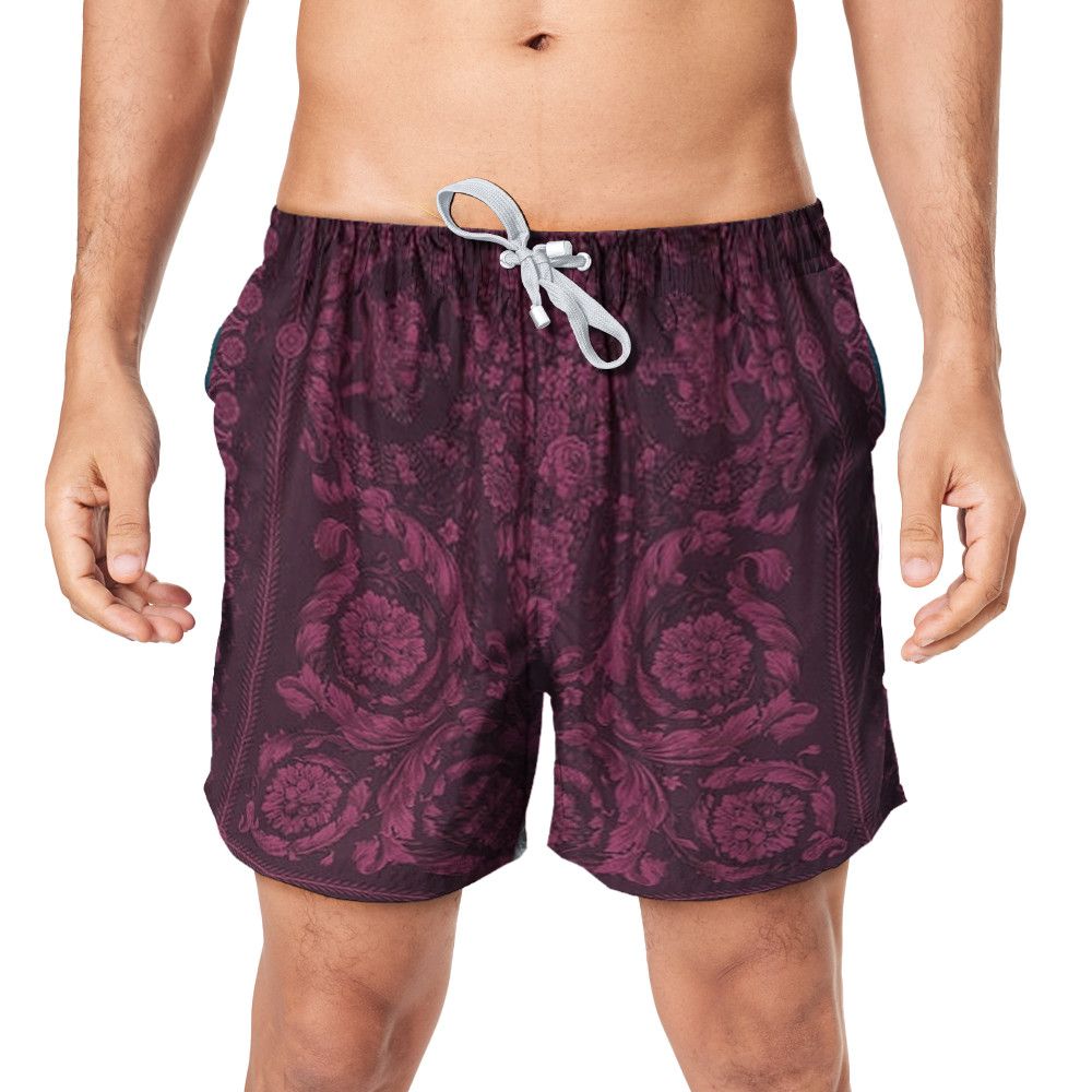 Designer × Vintage Men’s Barocco Shorts – Bold Summer Essential Size US 35 - 1 Thumbnail
