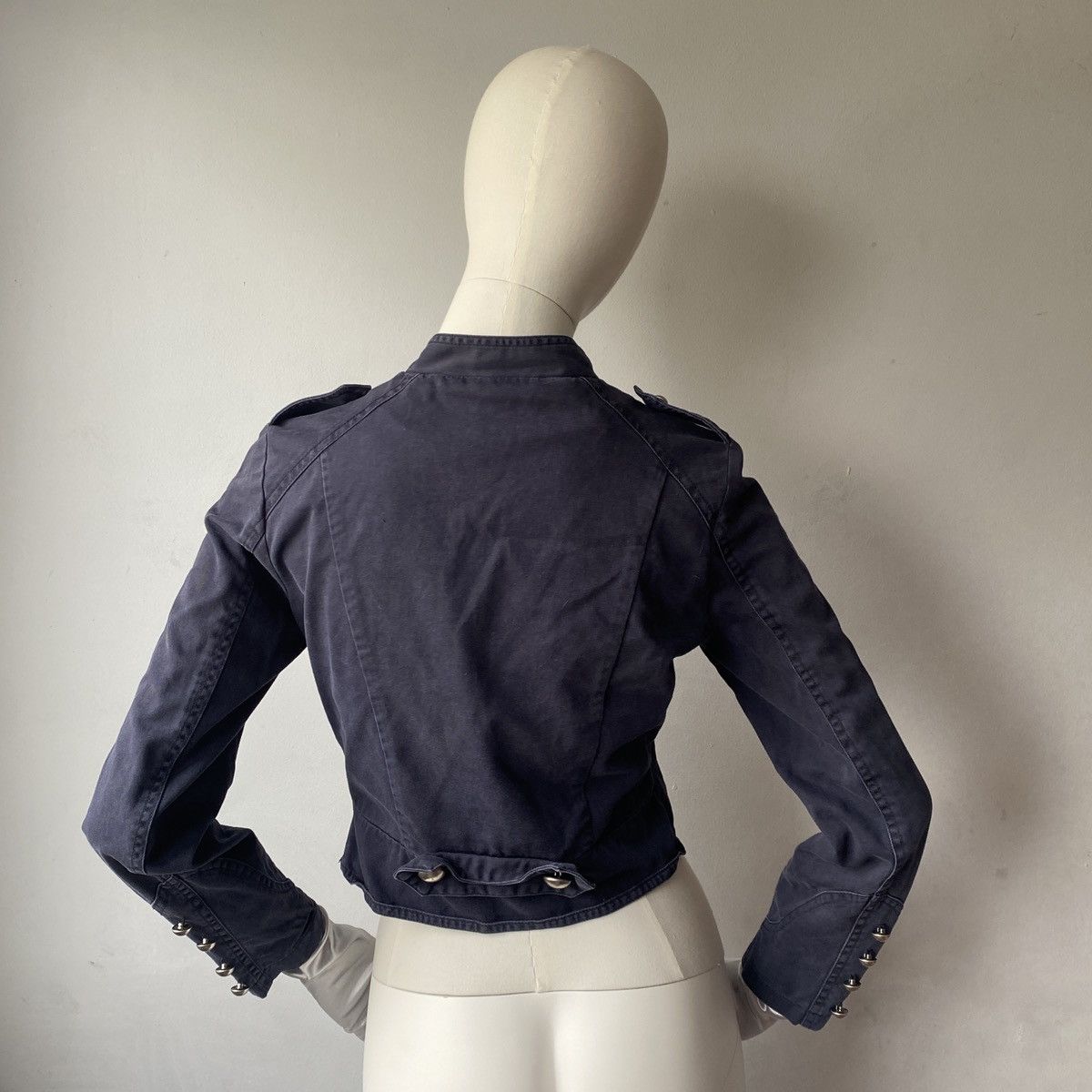 Vintage AvantGarde military alt Y2K indie sleaze cropped jacket Size S / US 4 / IT 40 - 3 Thumbnail