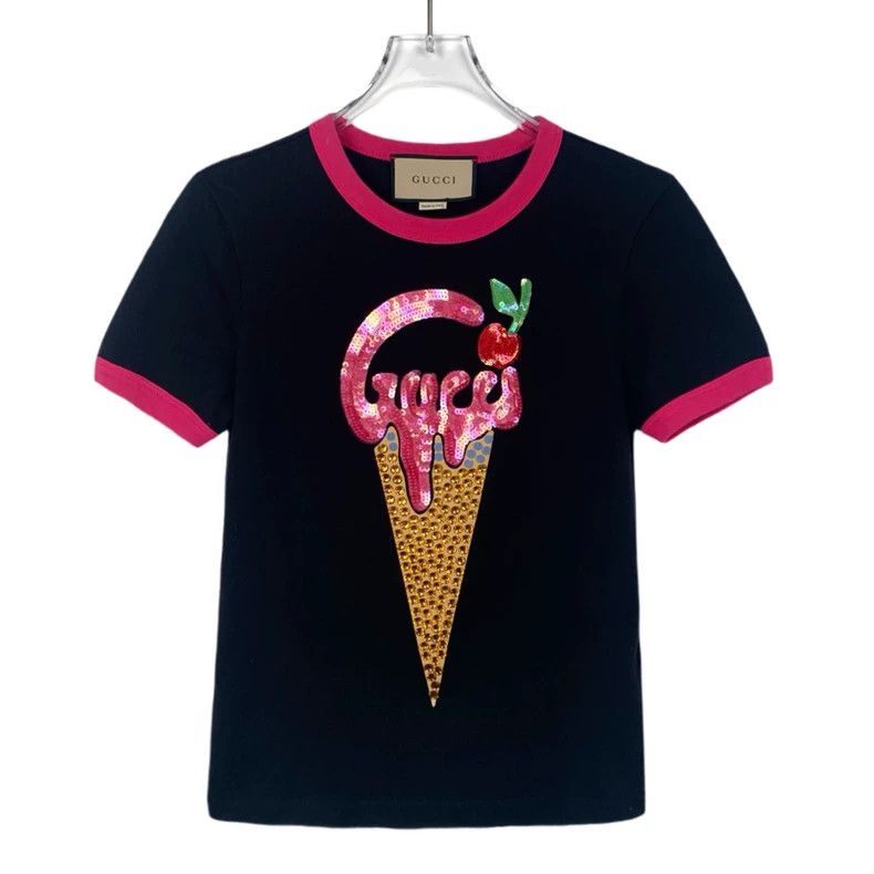 GUCCI strawberry Tシャツ　S Gucci White Strawberry Sequin T-Shirt - size S ○ Labellov ○ Buy