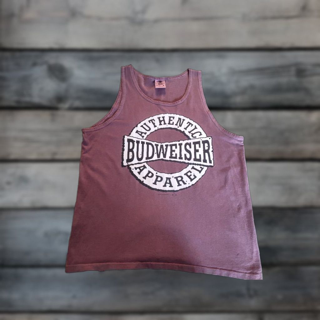 Anvil VINTAGE Budweiser Anvil Tank Top Shirt Men L 3D Emblem Graphic Red Made in USA 1990s Beer NFL Harley Motorcycle Bud Light MLB NFL Size US L / EU 52-54 / 3 - 1 Thumbnail