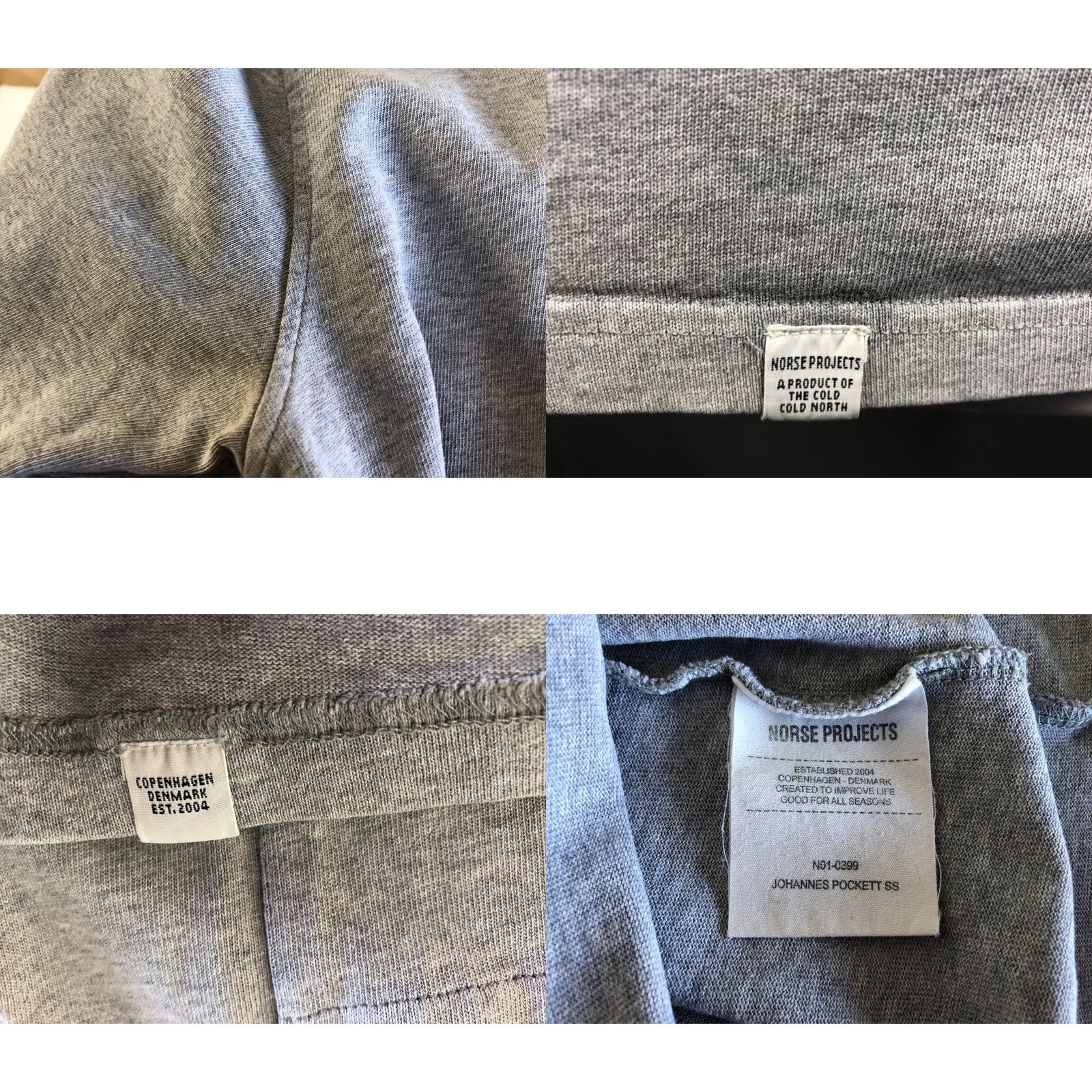 Norse Projects Norse Projects Men's T-Shirt Gray Cotton Short Sleeve Size US M / EU 48-50 / 2 - 8 Thumbnail