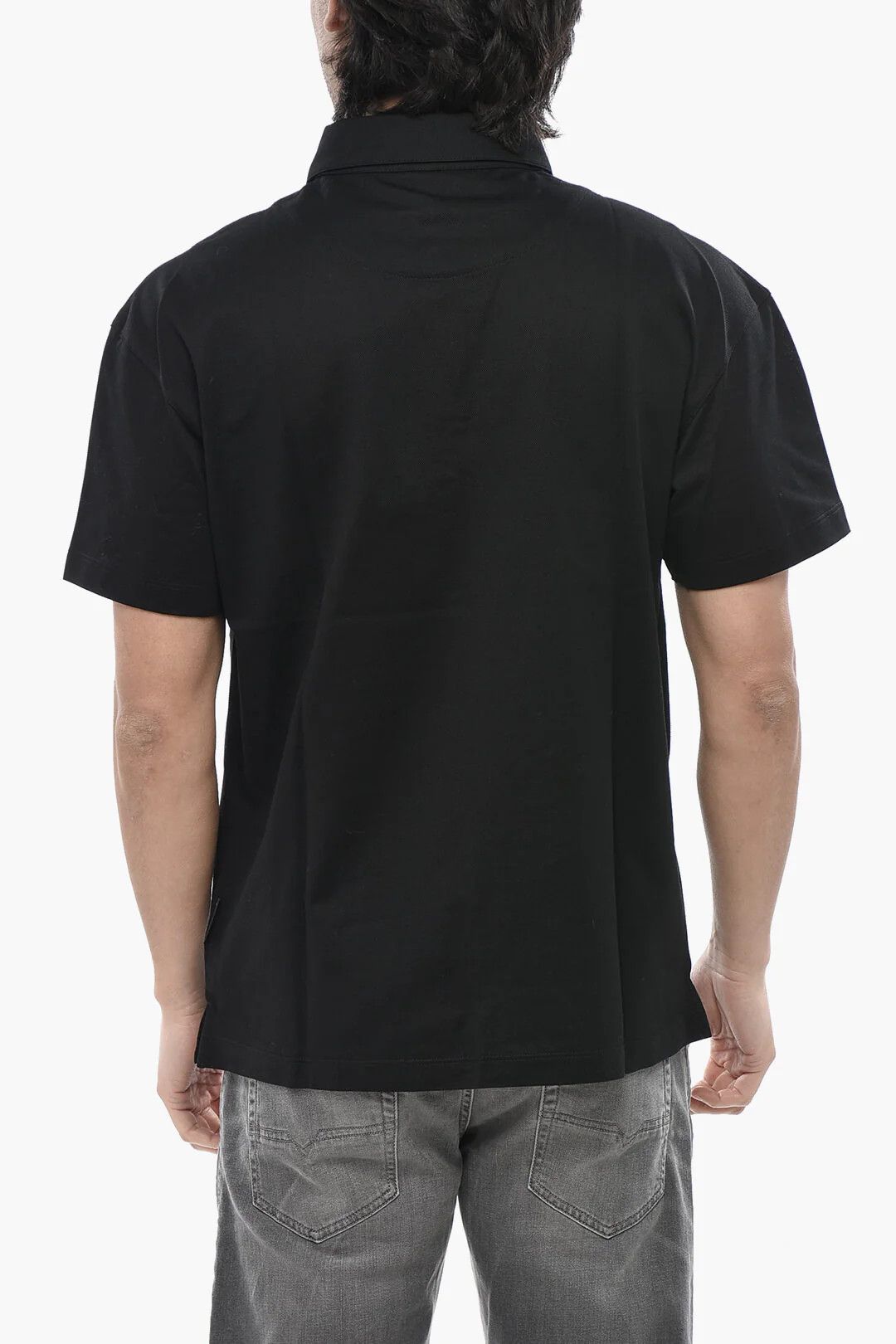 Palm Angels og1mm0226 Hopsack Cotton Polo Shirt in Black Size US L / EU 52-54 / 3 - 2 Thumbnail