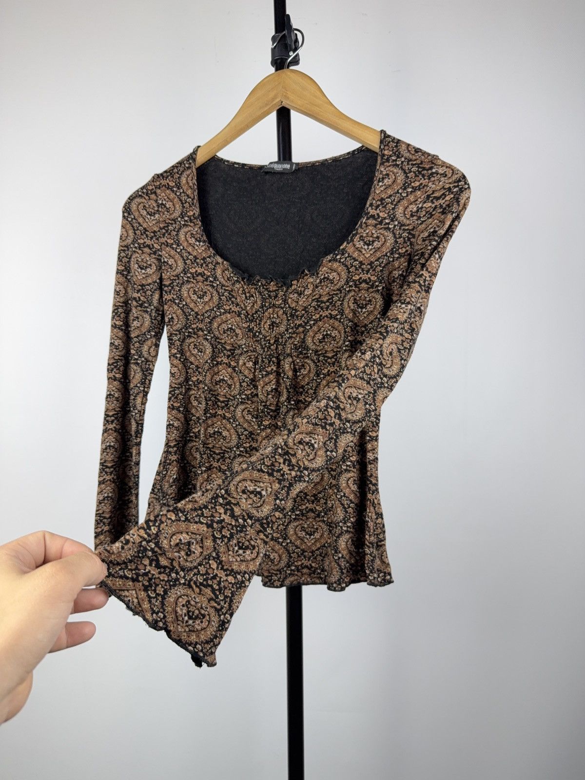 Japanese Brand Retro y2k Avant Garde Paris Paisley Mesh Top Made in France Size S / US 4 / IT 40 - 5 Thumbnail