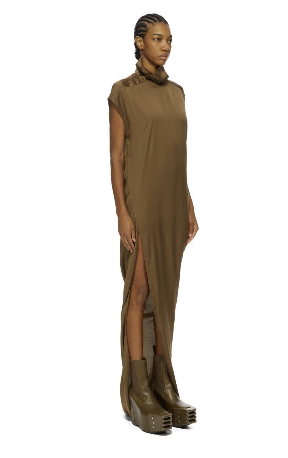 Rick Owens RICK OWENS FW24 PORTERVILLE EDFU DRESS BEAN WASHED CHARMEUSE Size M / US 6-8 / IT 42-44 - 3 Thumbnail