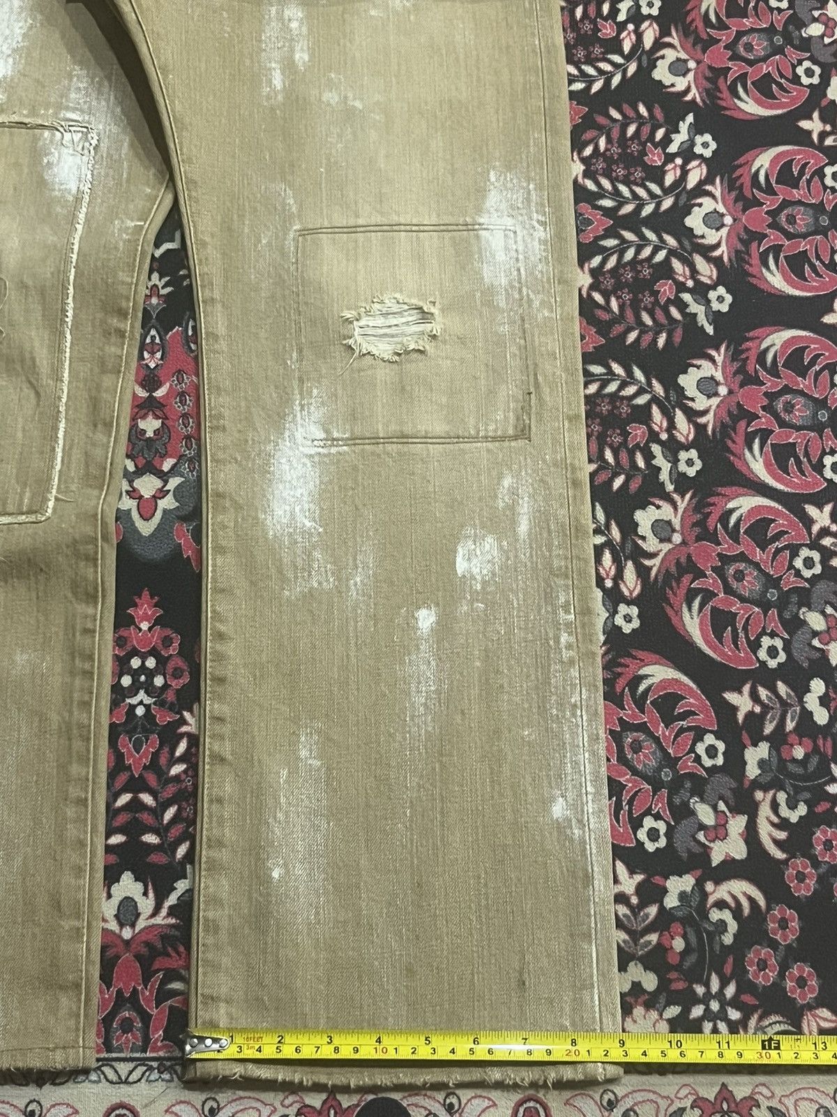 Kapital Eternal Bitchu Kurasaki Brown Paint Splattered Patches Jeans Size US 32 / EU 48 - 16 Thumbnail