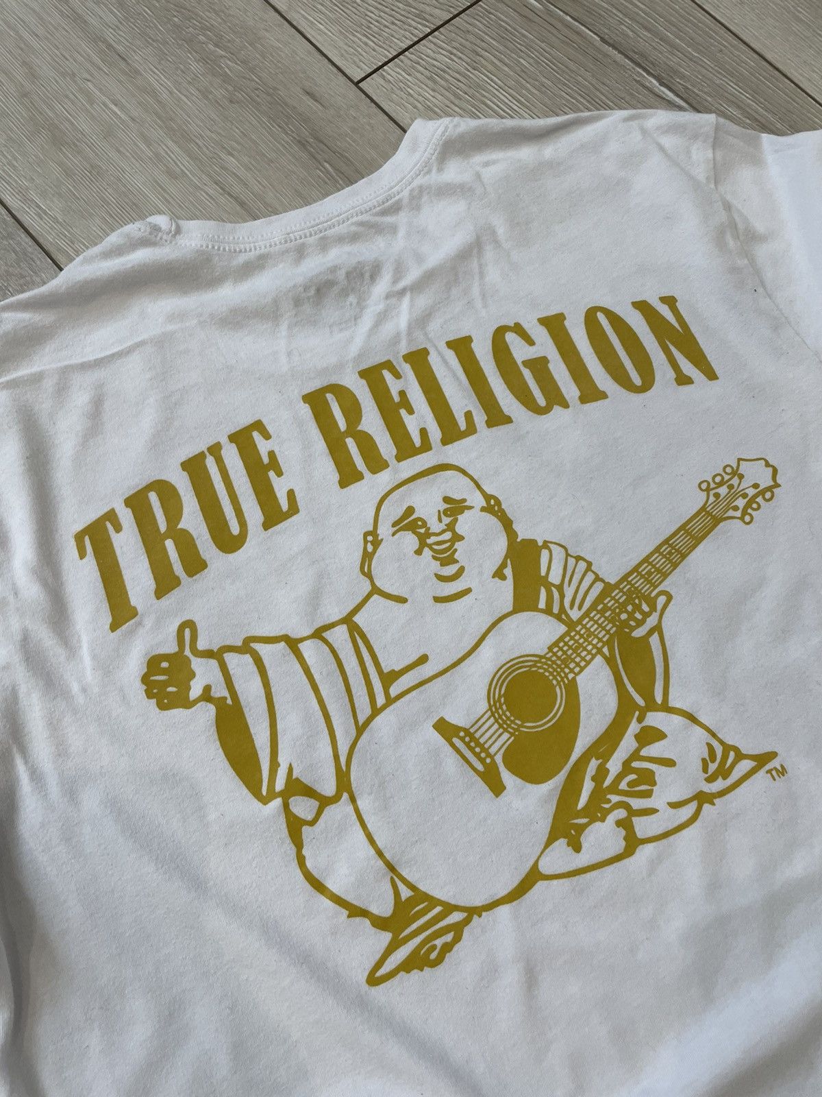 True Religion Vintage True Religion T-Shirt Big Logo Budha White Gold Man Size US M / EU 48-50 / 2 - 8 Thumbnail