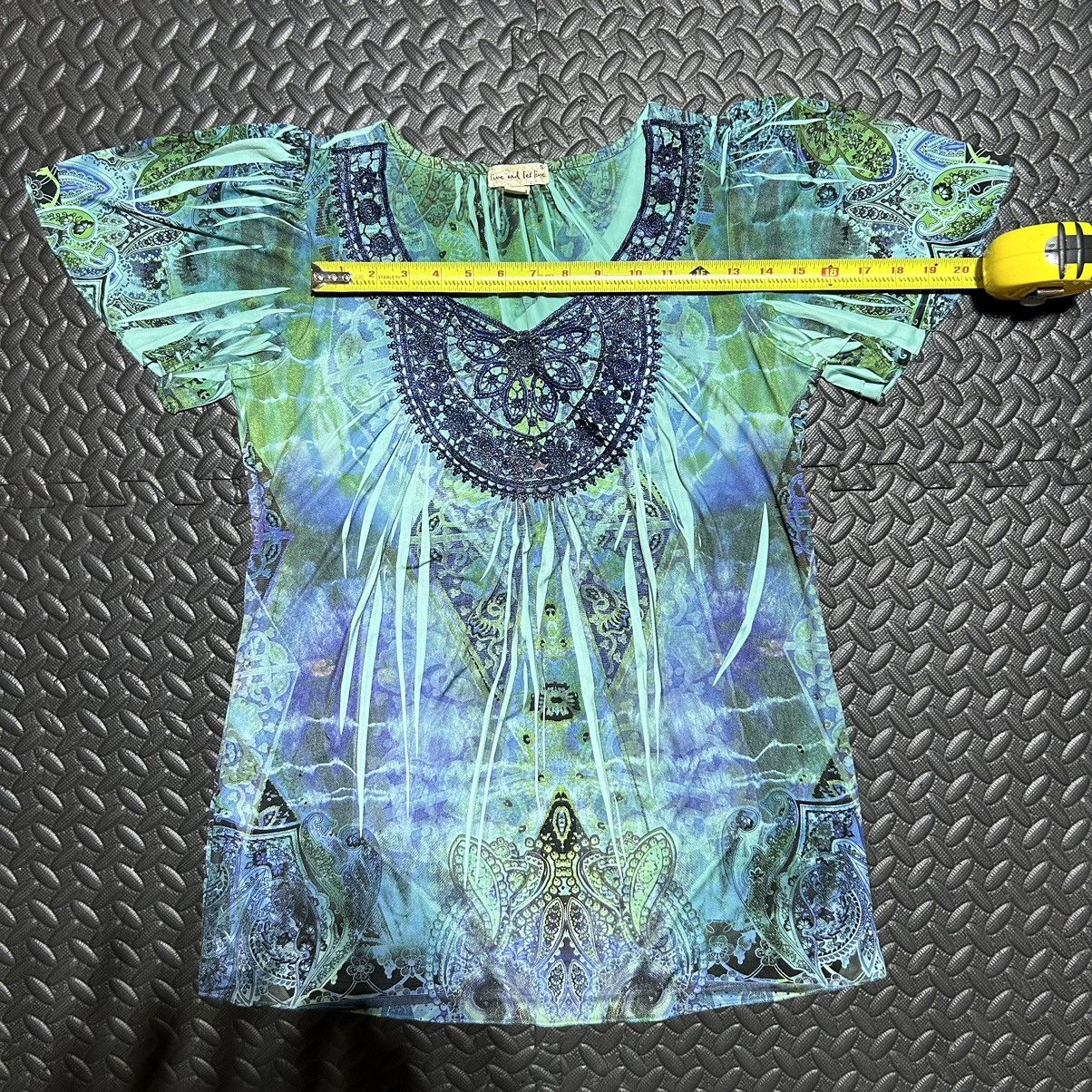 Other Live and Let Live Womens Tunic Top Small Blue Paisley Jade Size S / US 4 / IT 40 - 5 Thumbnail