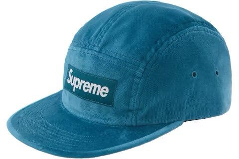 Supreme Supreme Velvet Camp Cap—Cyan Size ONE SIZE - 1 Thumbnail