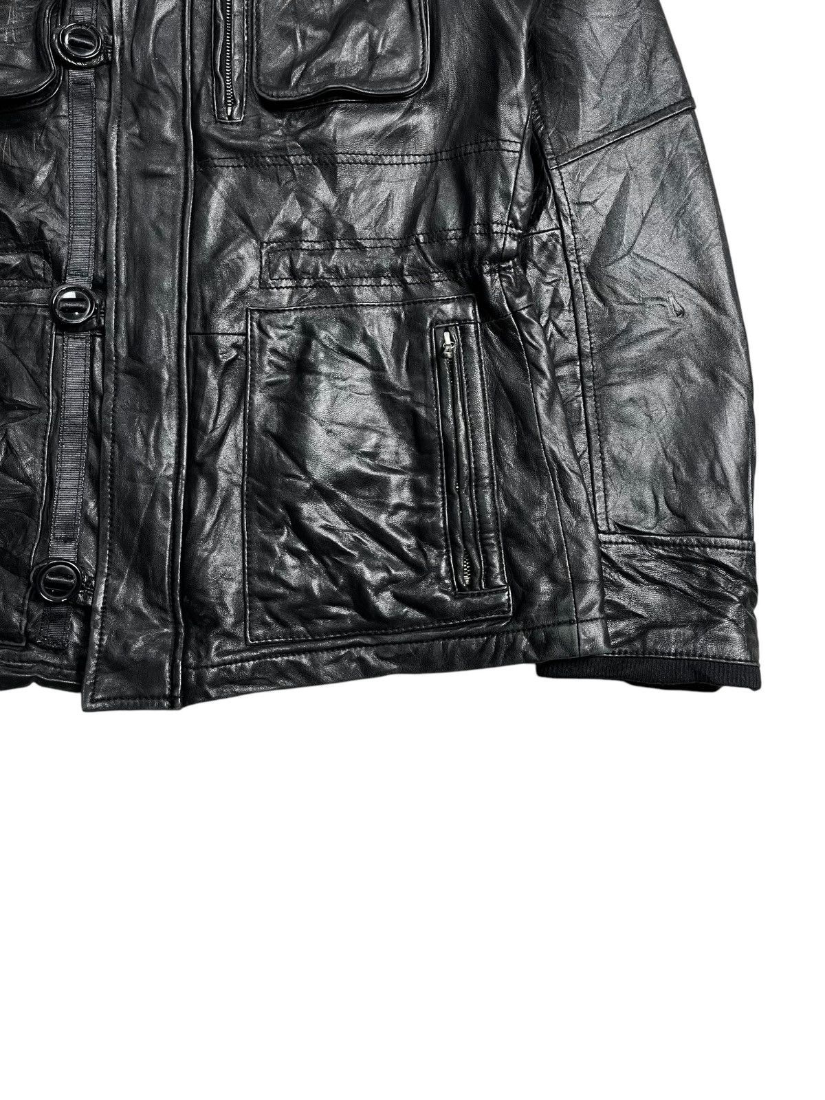 5351 POUR LES HOMMES 5351 Pourless Hommes - Riri Zips Leather Jacket Size US M / EU 48-50 / 2 - 5 Thumbnail