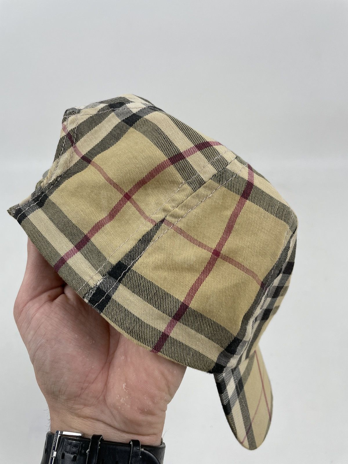 Burberry RARE Nova Check Beige LONDON Bassebal Cap Adjustable Hat M Size ONE SIZE - 17 Thumbnail