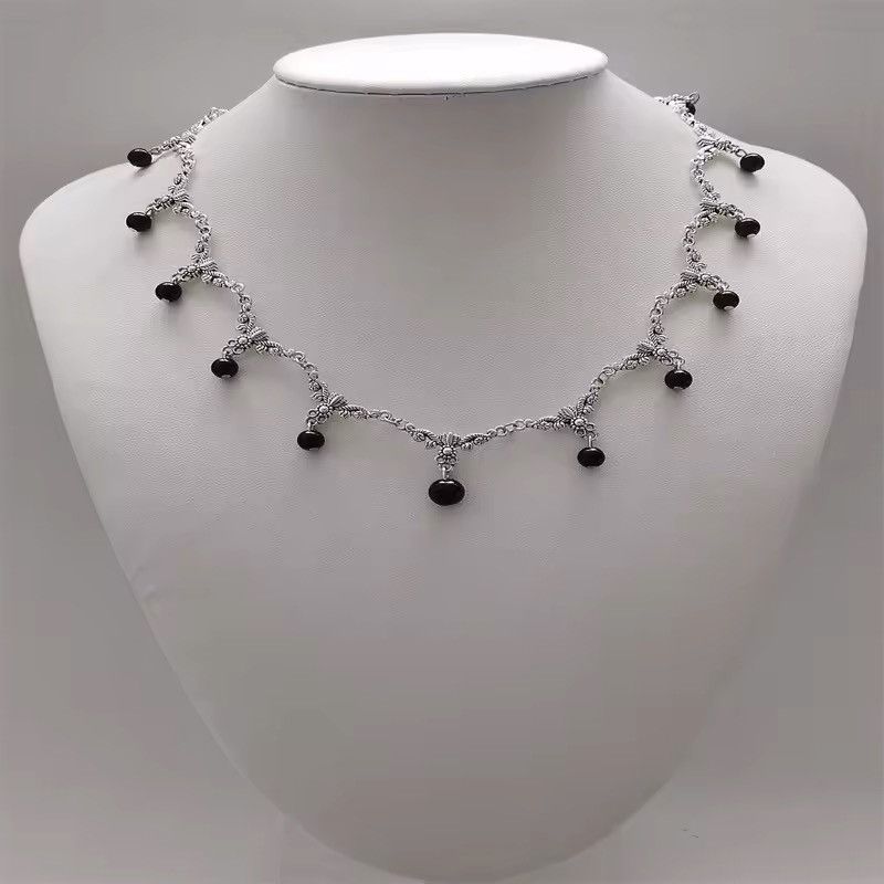 Jewelry Black Goth Onyx Gemstone Necklace Size ONE SIZE - 1 Thumbnail