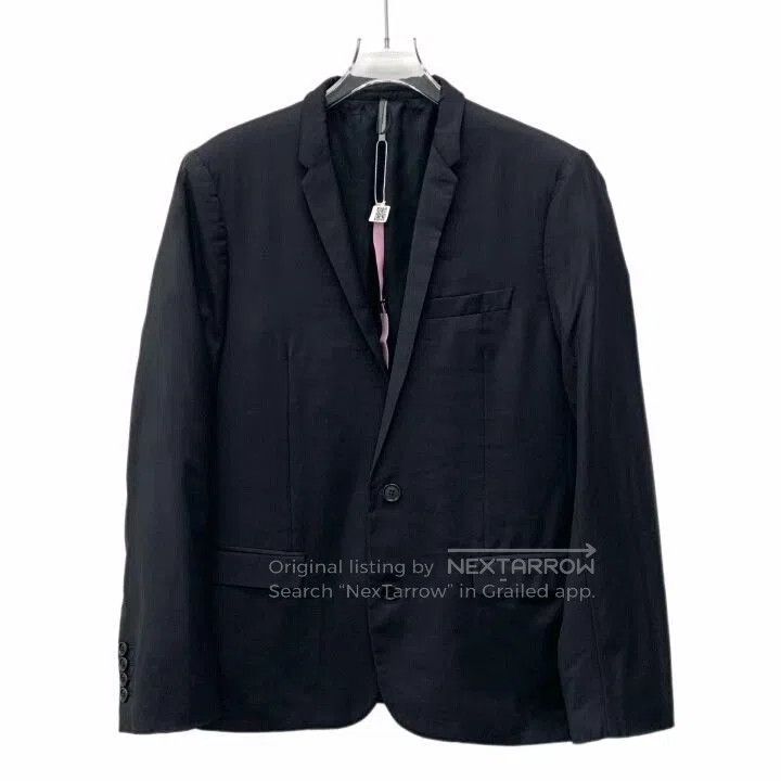 Dior Black Wool Lapel Button Blazer.