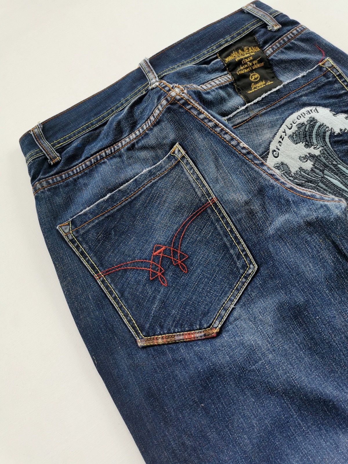 Japanese Brand Hand Painted Crazy Leopard Jeans Size US 29 - 8 Thumbnail