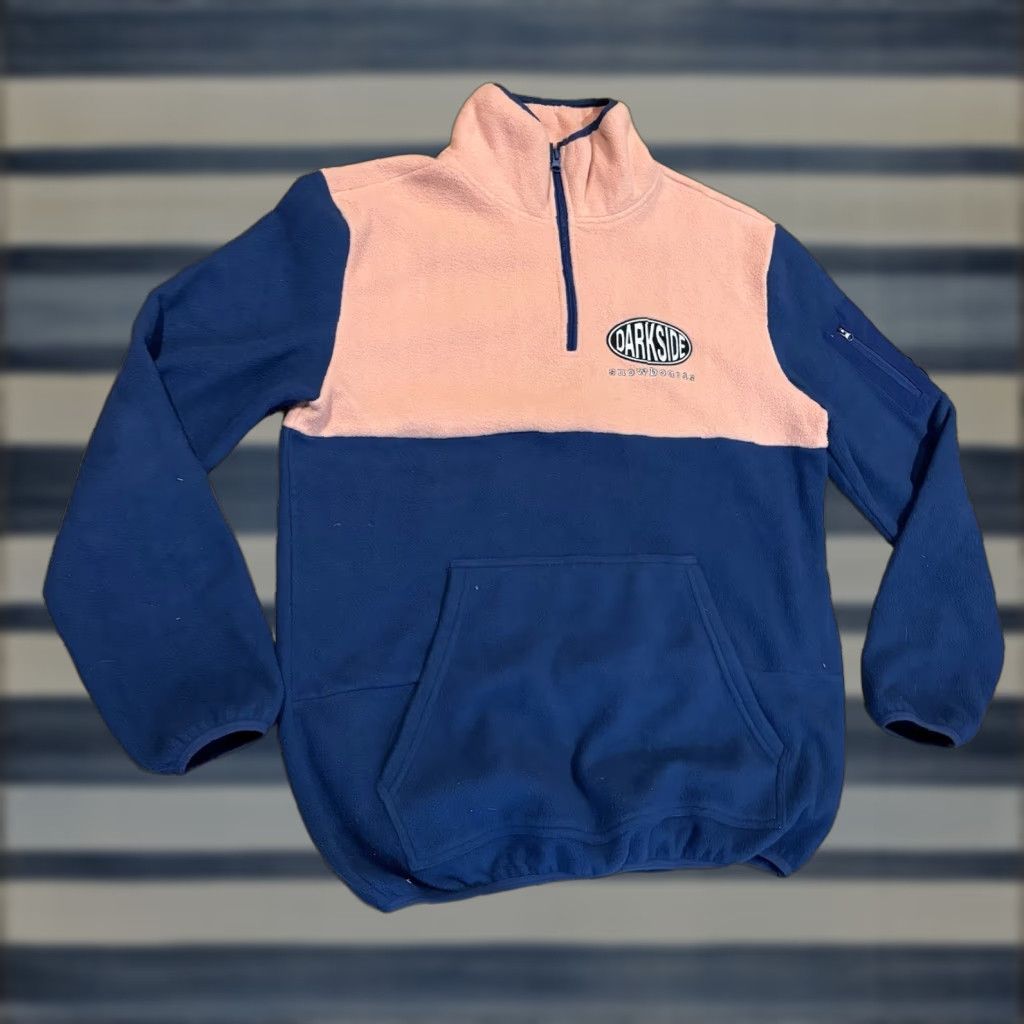 Pinko Darkside Snowboards Colorblock Fleece Jacket Pink Blue Unisex Size L Sherpa Hoodie Pullover with Deep Pile Size US L / EU 52-54 / 3 - 1 Thumbnail