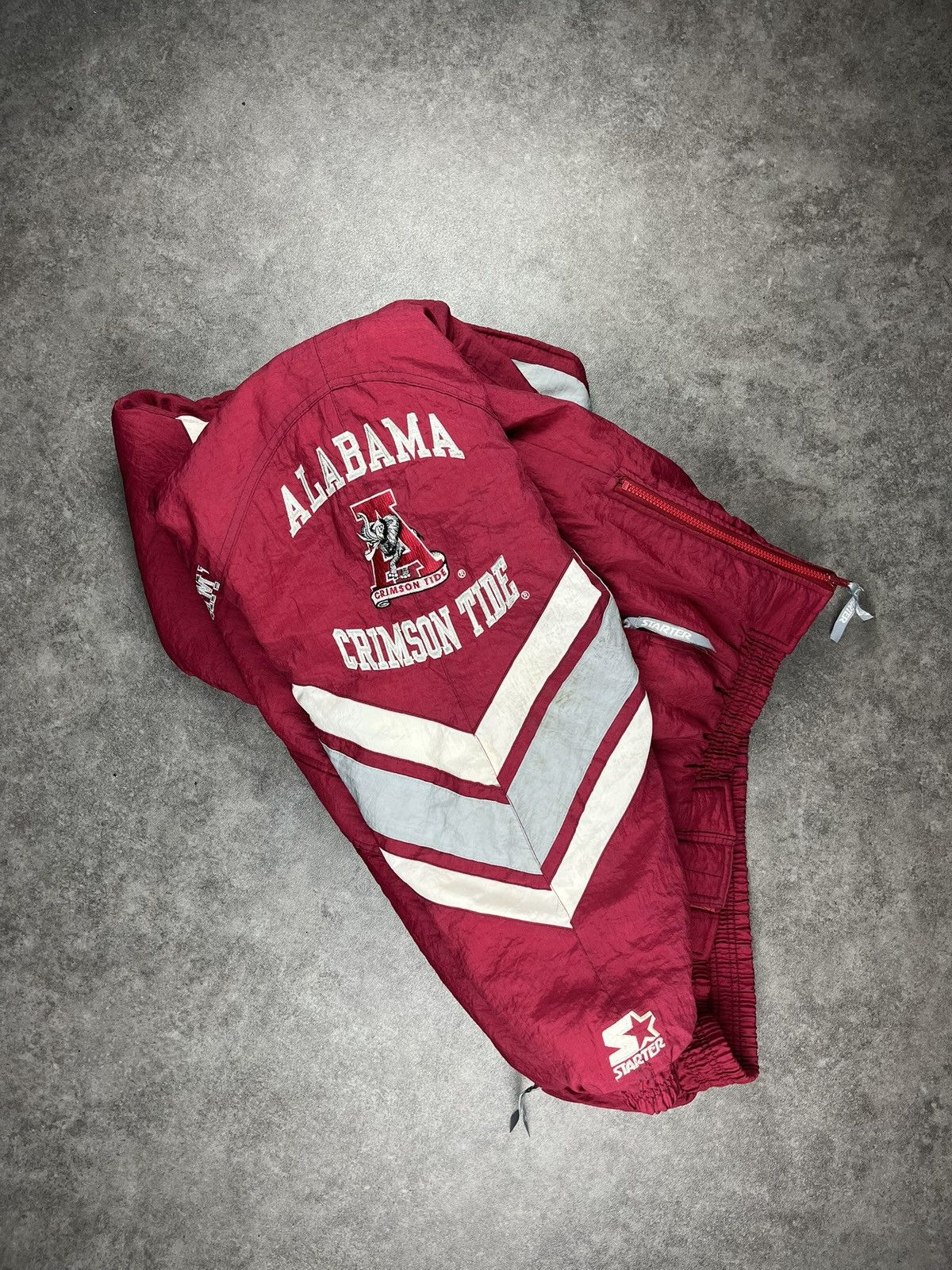 Starter Starter Alabama Tide Football College Jacke - Rot - Vintage Size US L / EU 52-54 / 3 - 11 Thumbnail